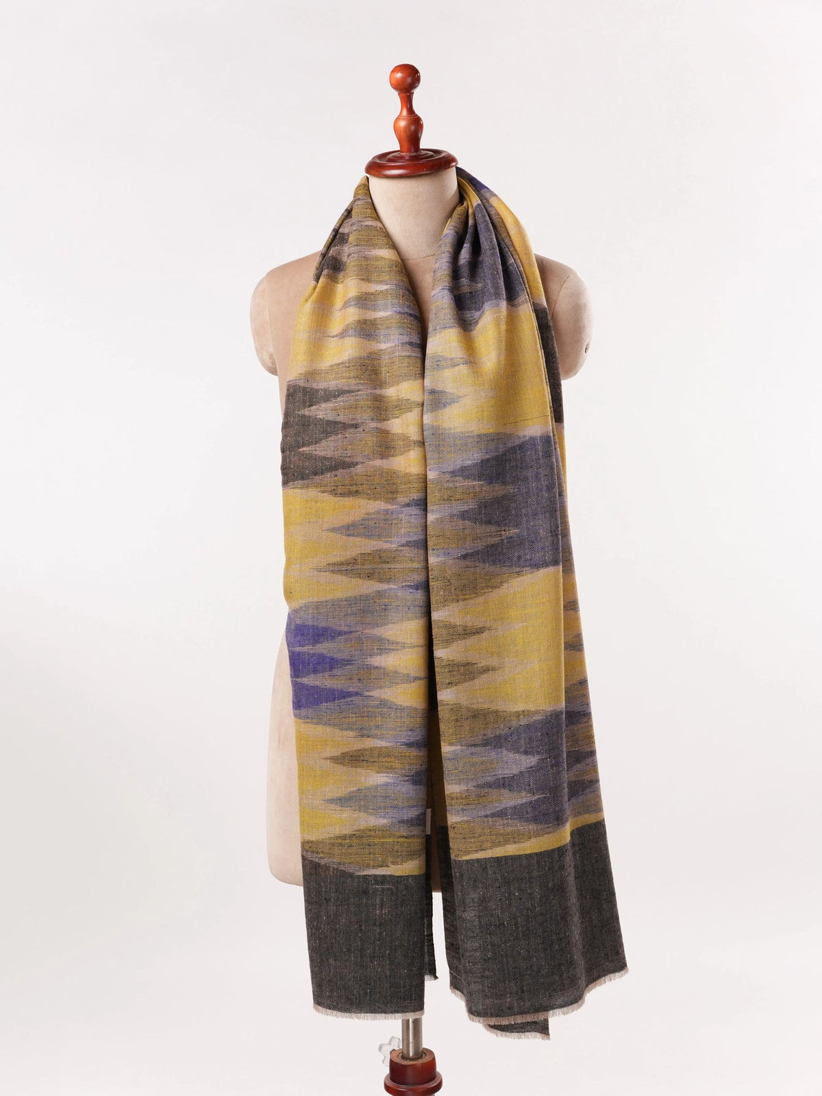 Artisan Crafted featherlight Ikat Pure Pashmina Shawl