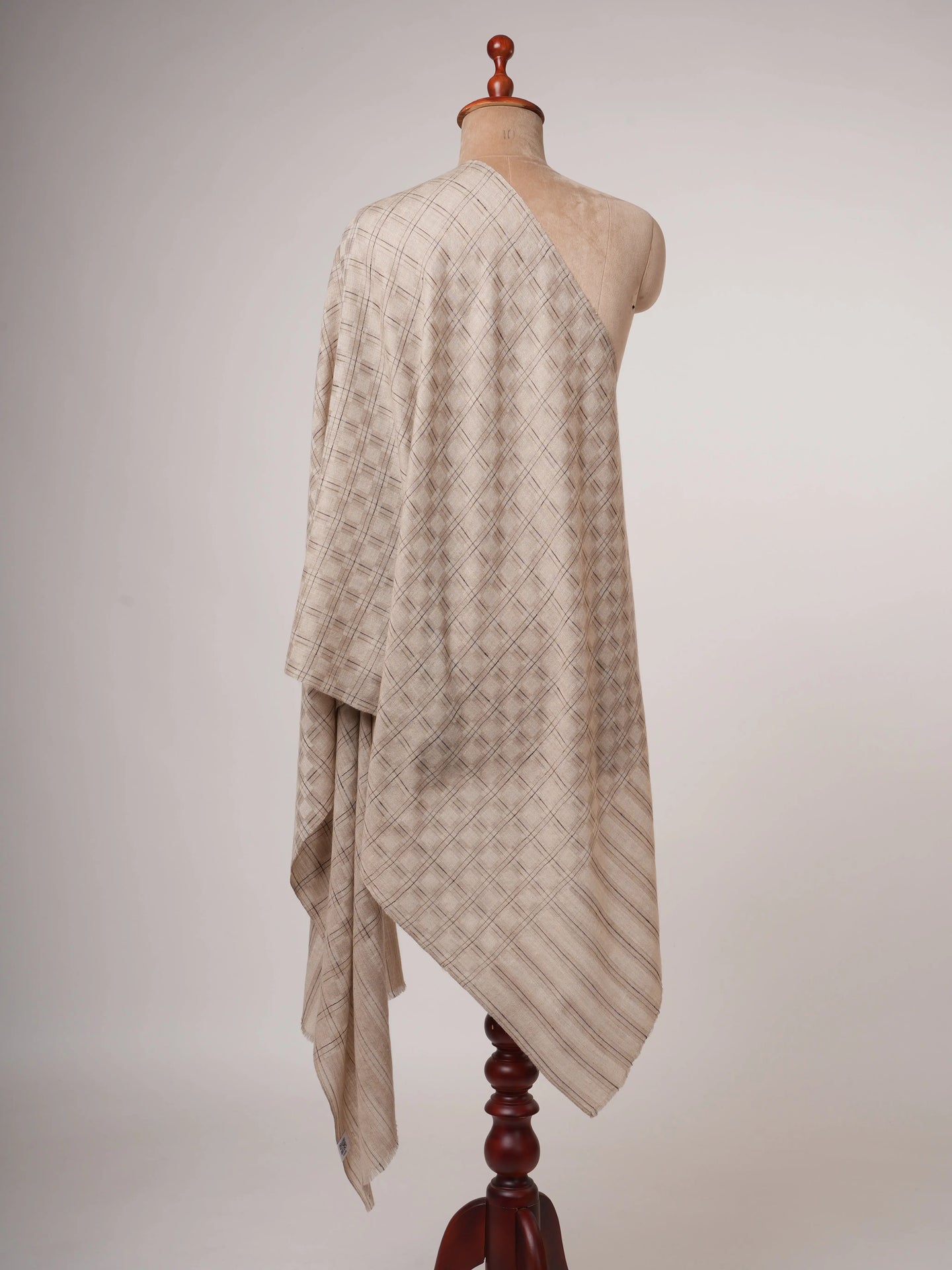 Beige Off White Dual Shade Baby Soft Cashmere Scarf Lightweight and Elegant Shahkaar