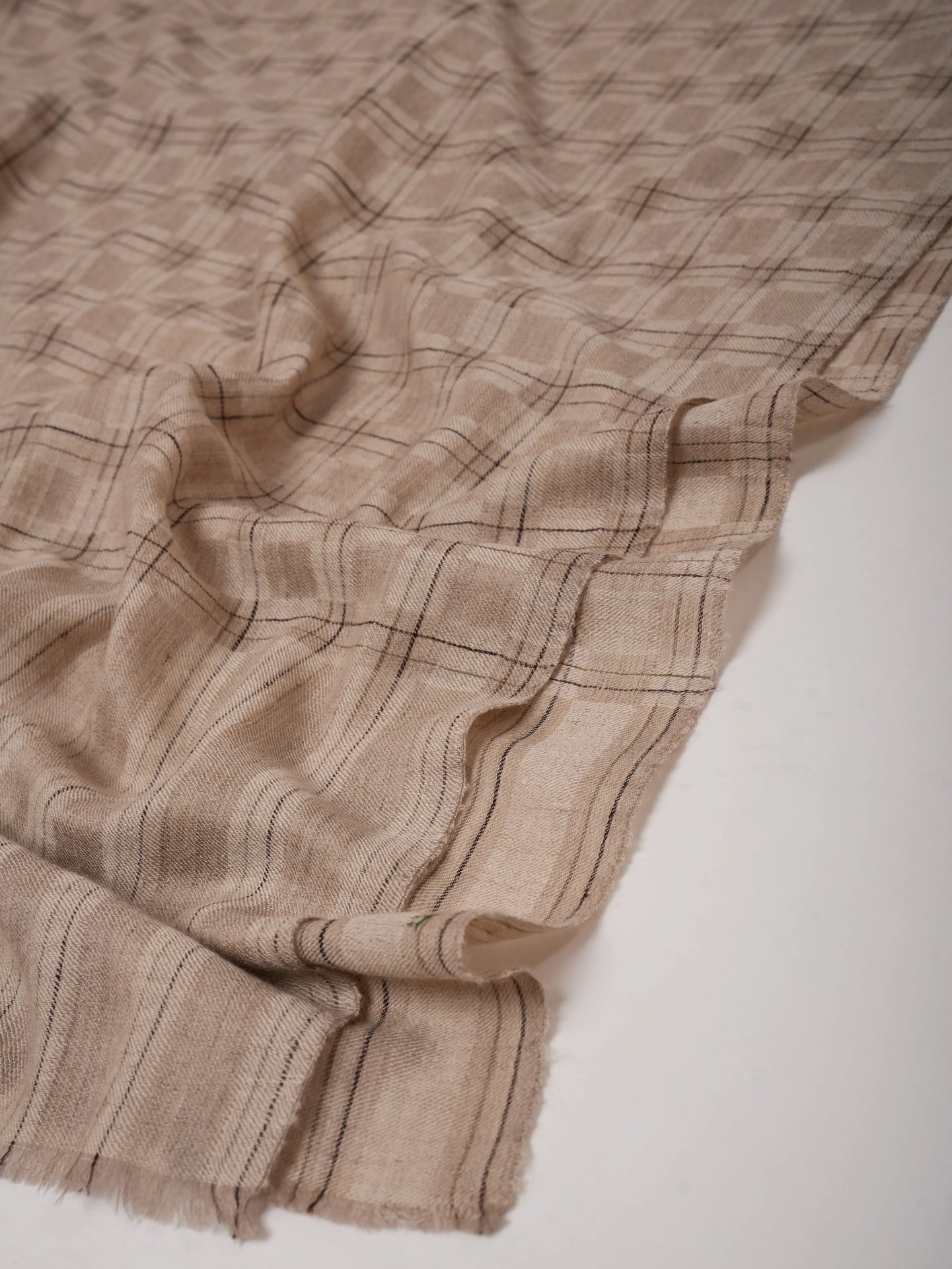 Beige Off White Dual Shade Baby Soft Cashmere Scarf Lightweight and Elegant Shahkaar