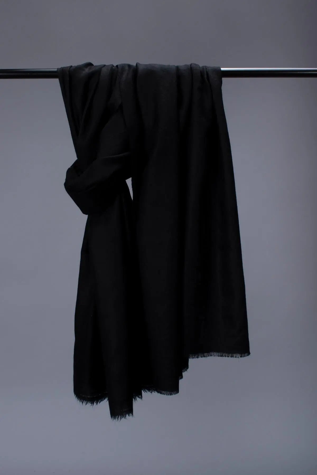 Black Handspun Pashmina / Pure Cashmere Shahkaar