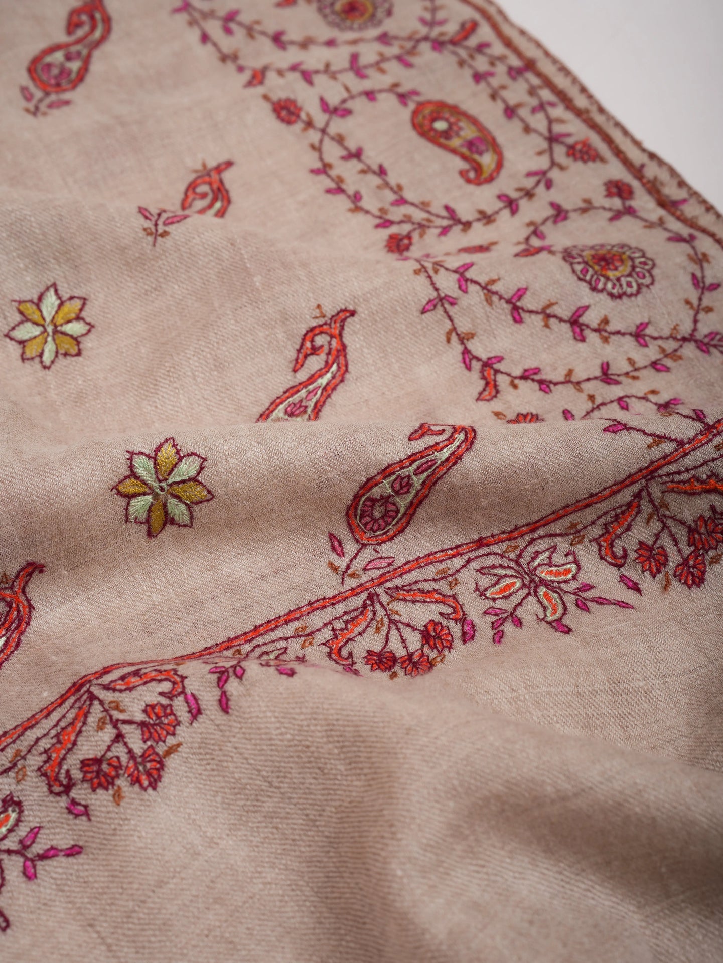 Buteh Khatras Hand Embroidered Pure Cashmere Wrap Shahkaar