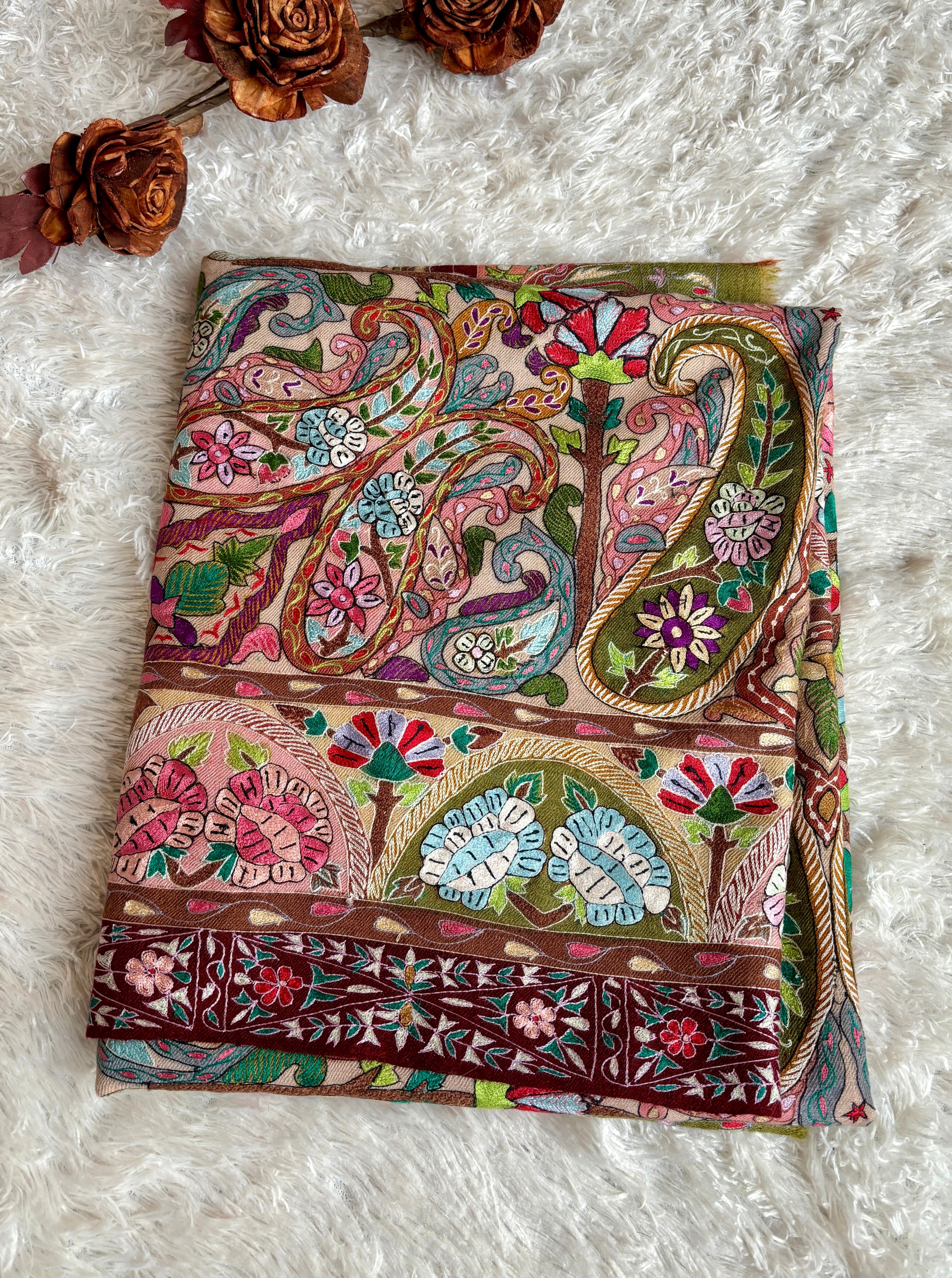 Royal Kalamkari Travail artistique Pashmina - Albans