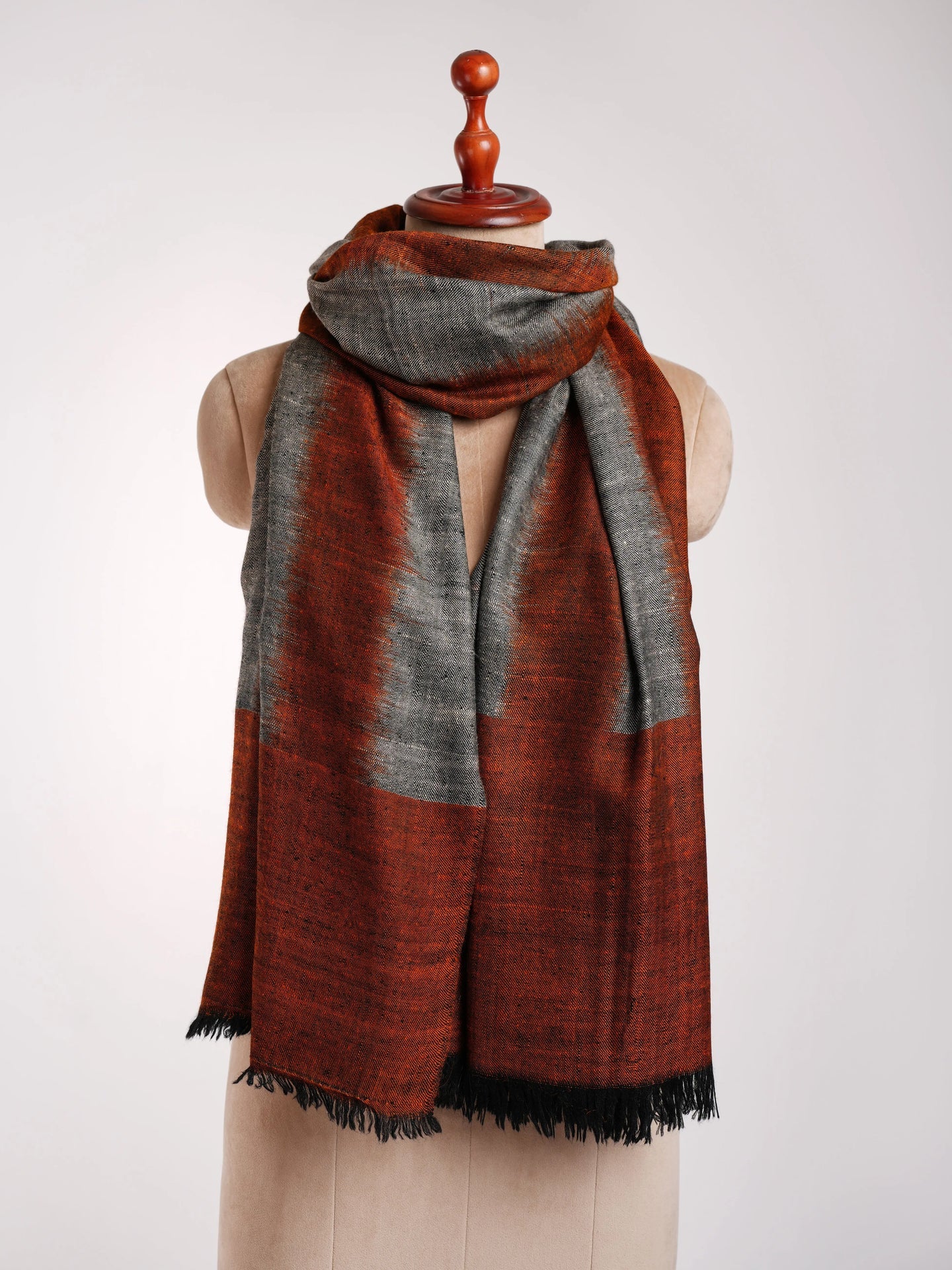 Clay Contemporary Artistic Pashmina Shawl Shahkaar