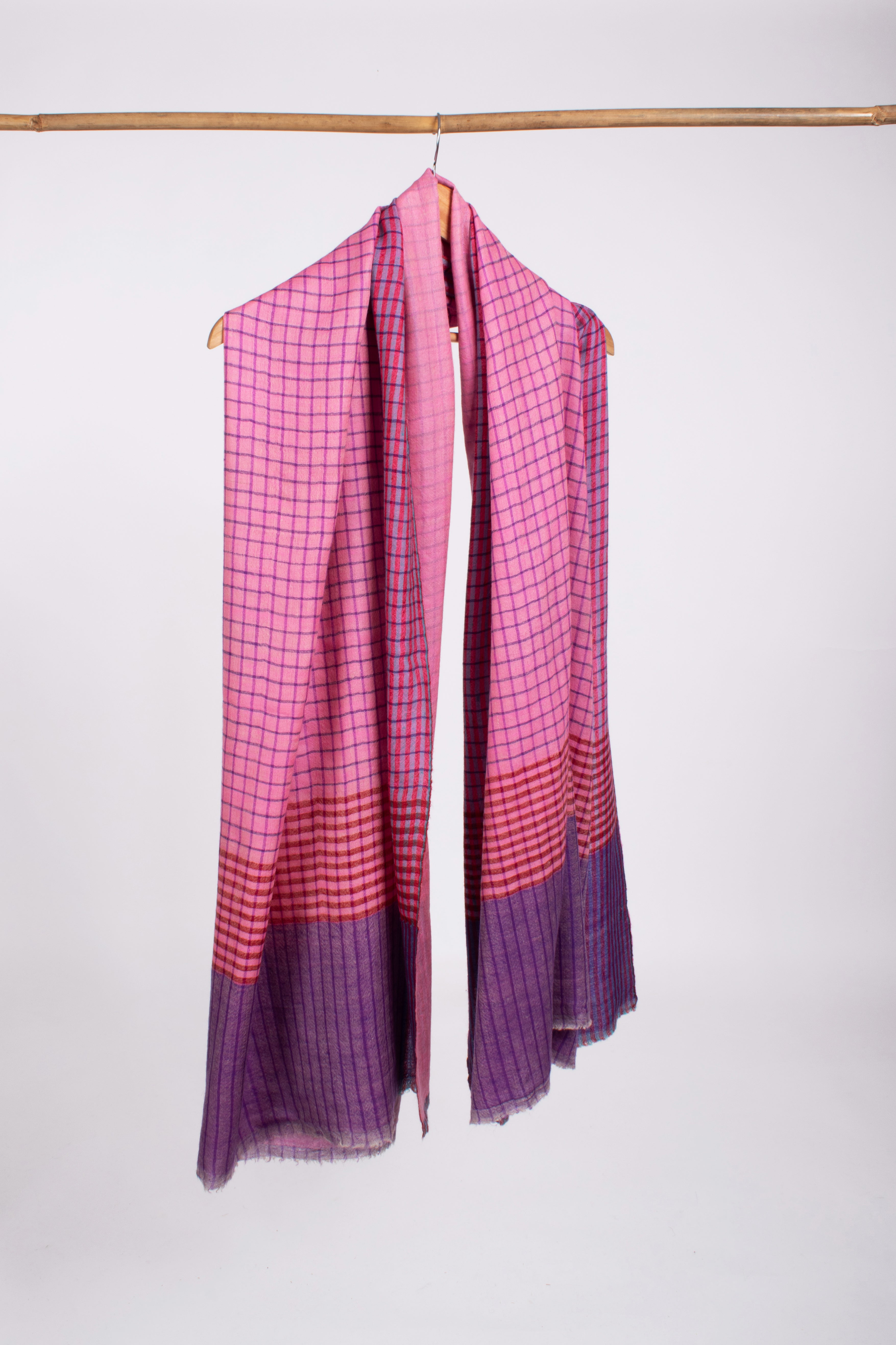 Two Leaf Pink Dorukha Pashmina Shawl