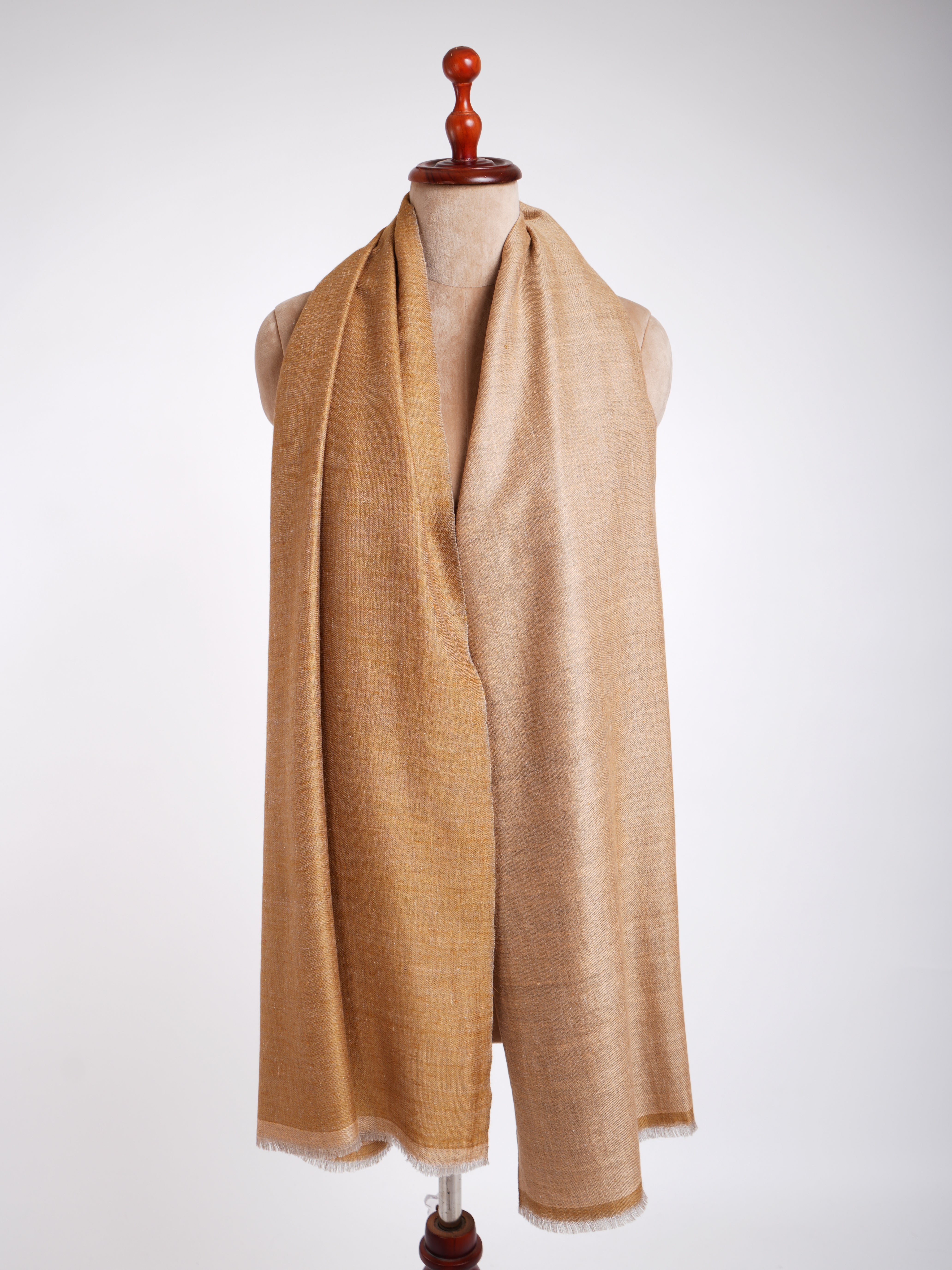 Châle Pashmina tissé à la main Dorukha Golden Glow