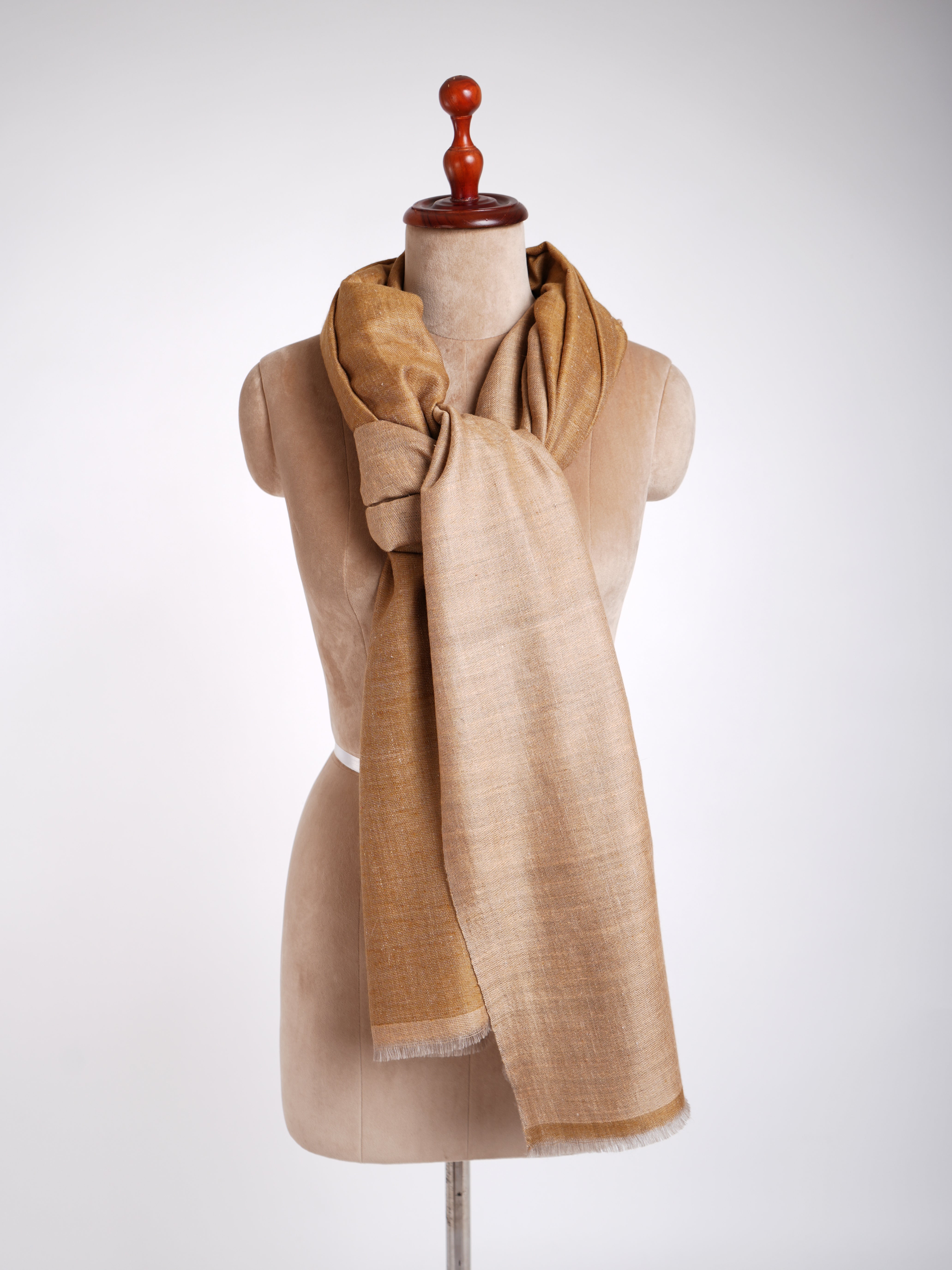 Châle Pashmina tissé à la main Dorukha Golden Glow