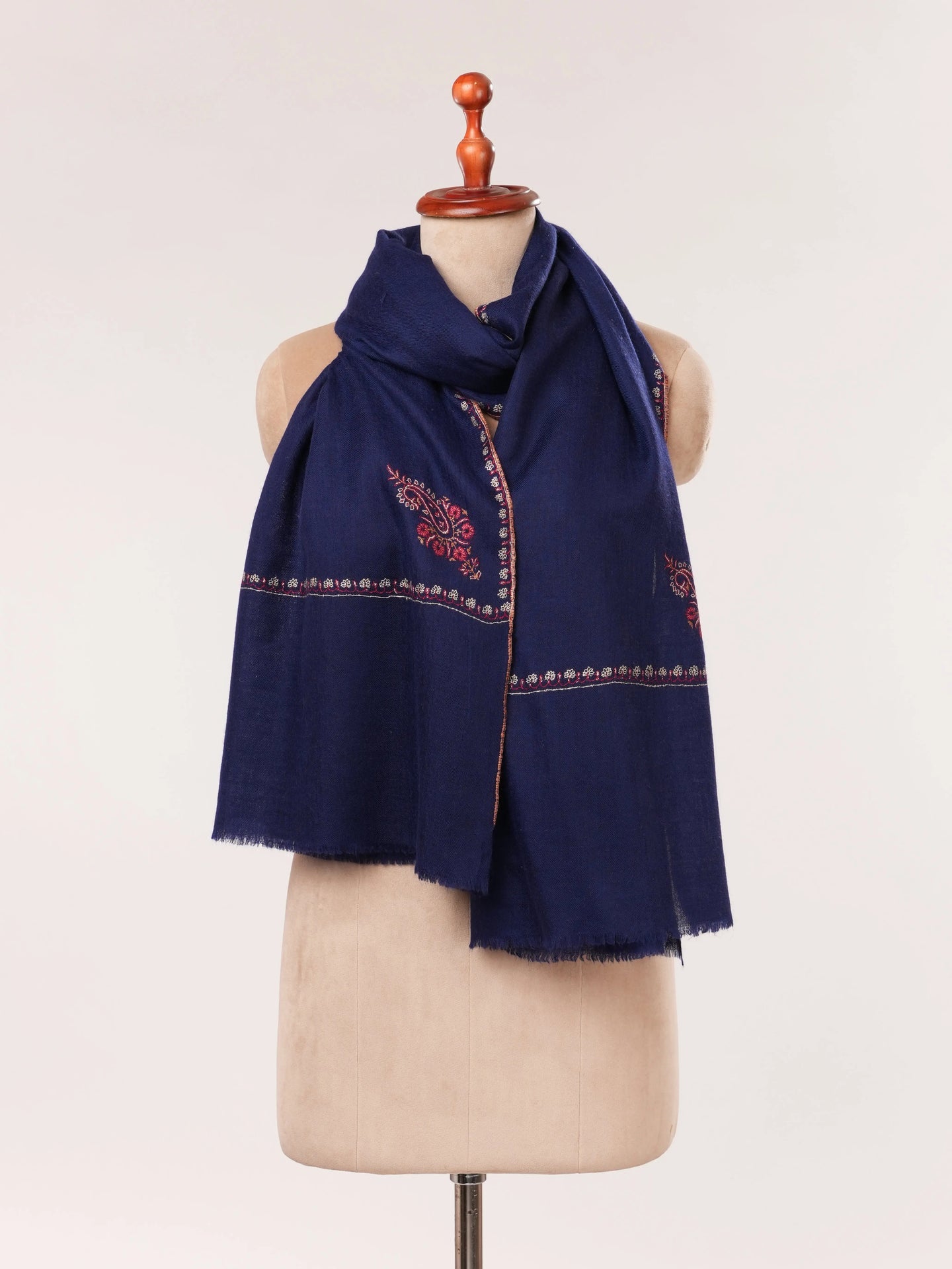 Navy Blue Baby Soft Handwoven Cashmere Scarf Shahkaar.com