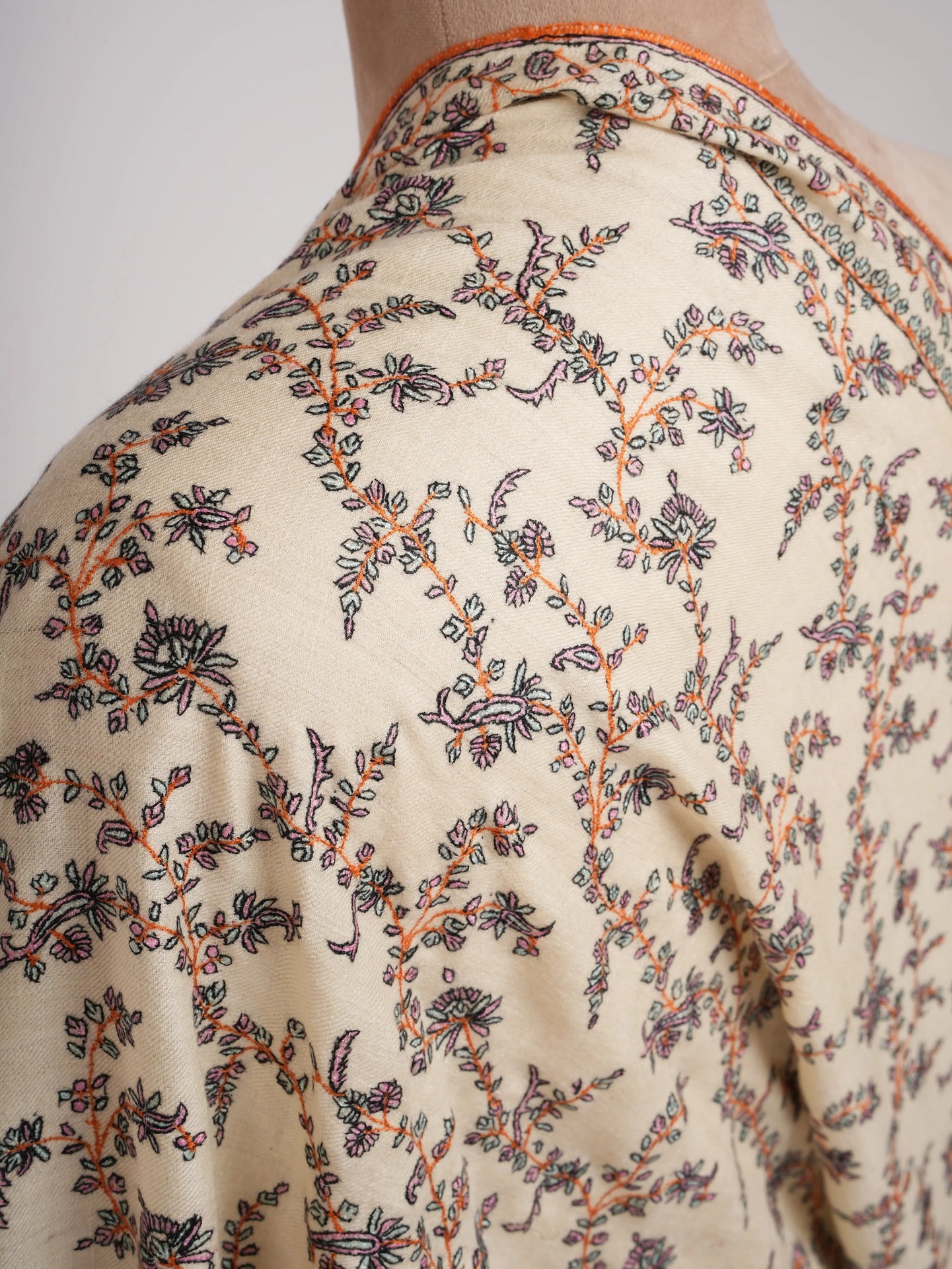 Fine Detailed Rutabaga Color Pashmina Shawl Shahkaar