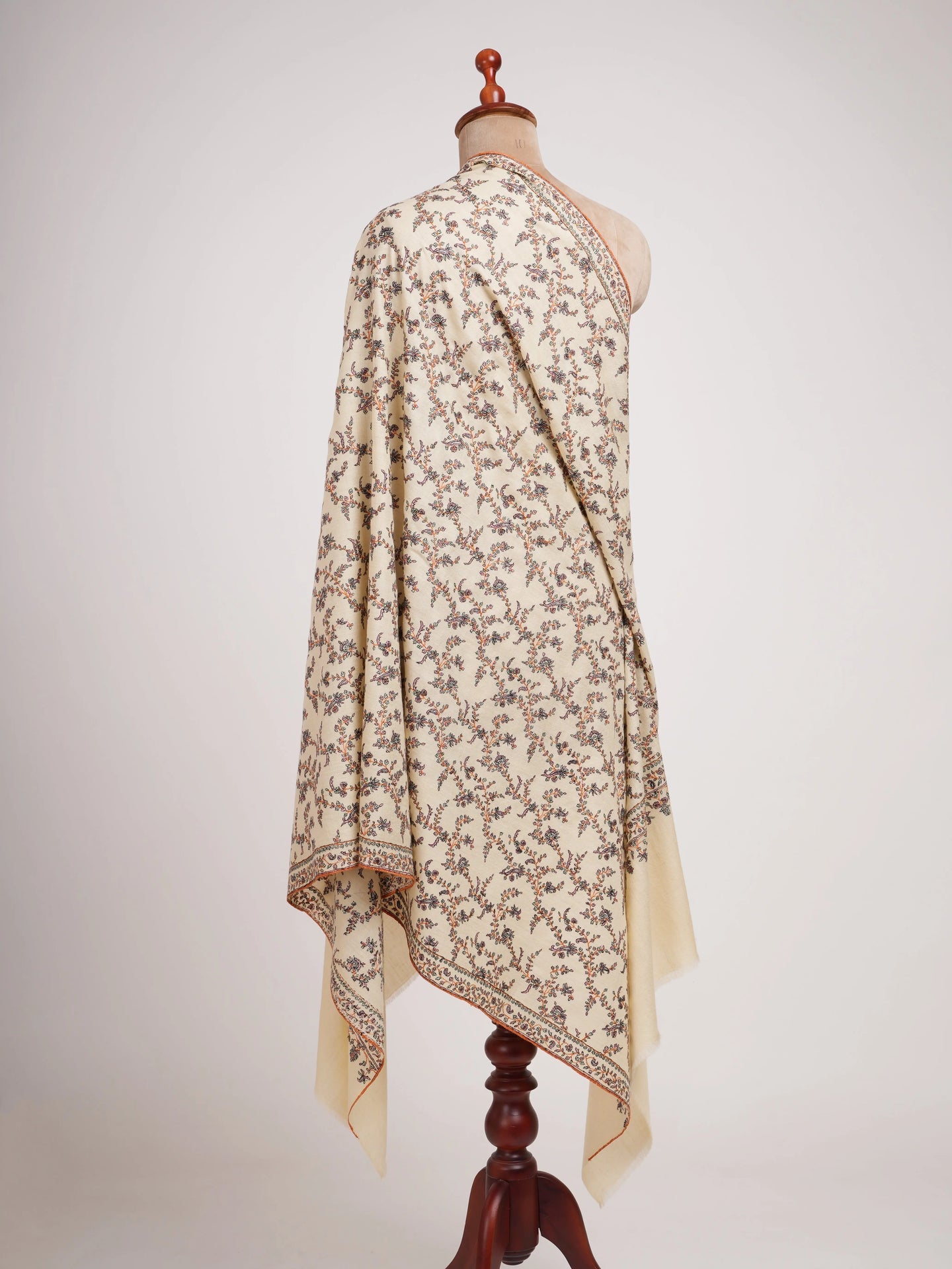 Fine Detailed Rutabaga Color Pashmina Shawl Shahkaar