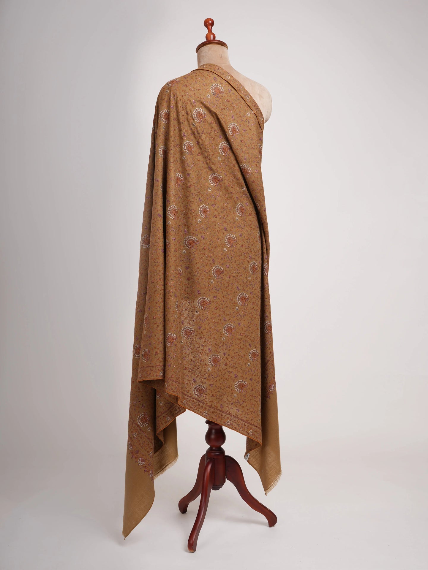 Fine Sozni Embroidered Authentic Pashmina Shawl Shahkaar