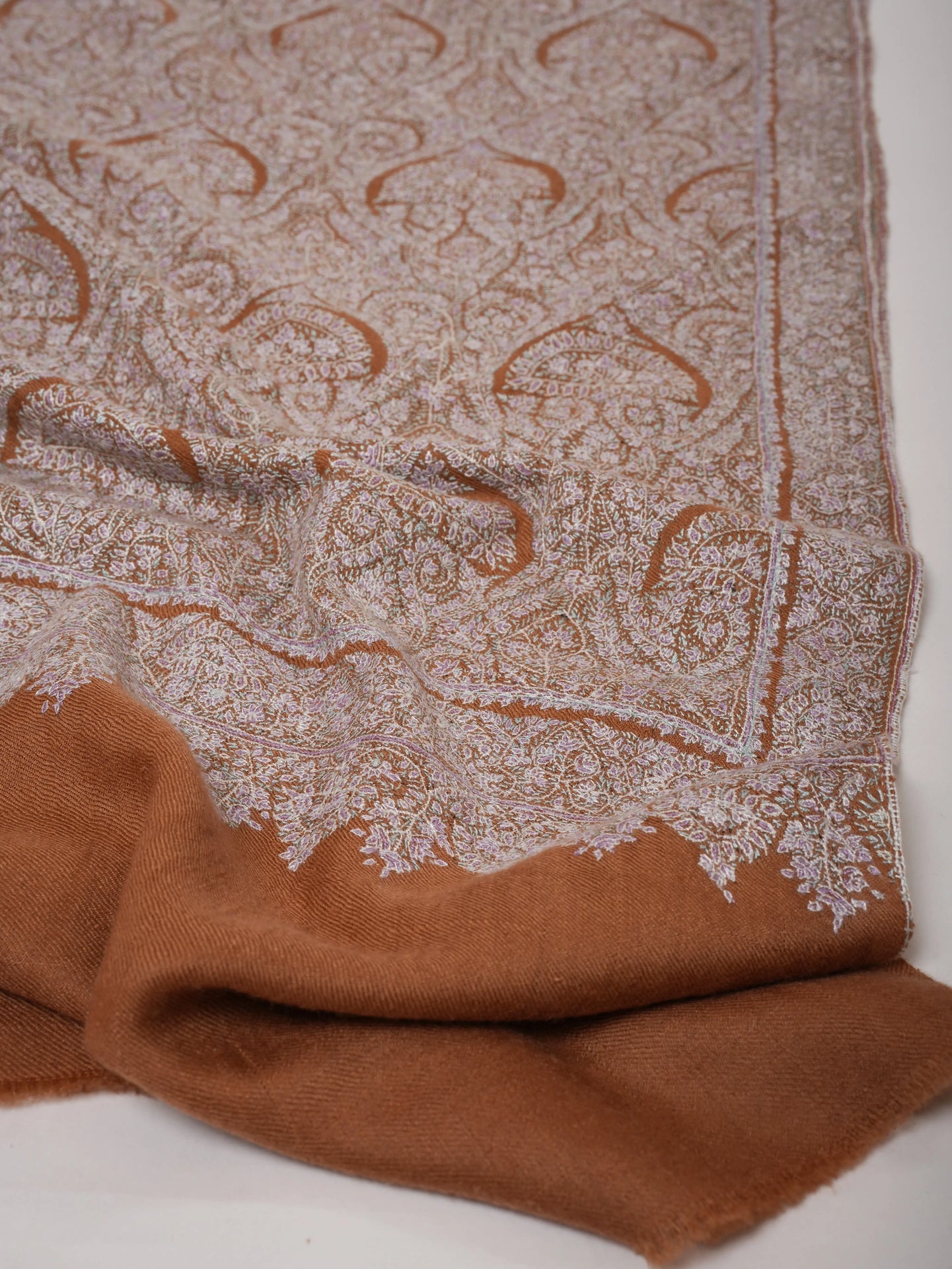 Fine Sozni Embroidered Jamavar Pashmina Shawl | Handcrafted Kashmiri Luxury by Shahkaar Shahkaar