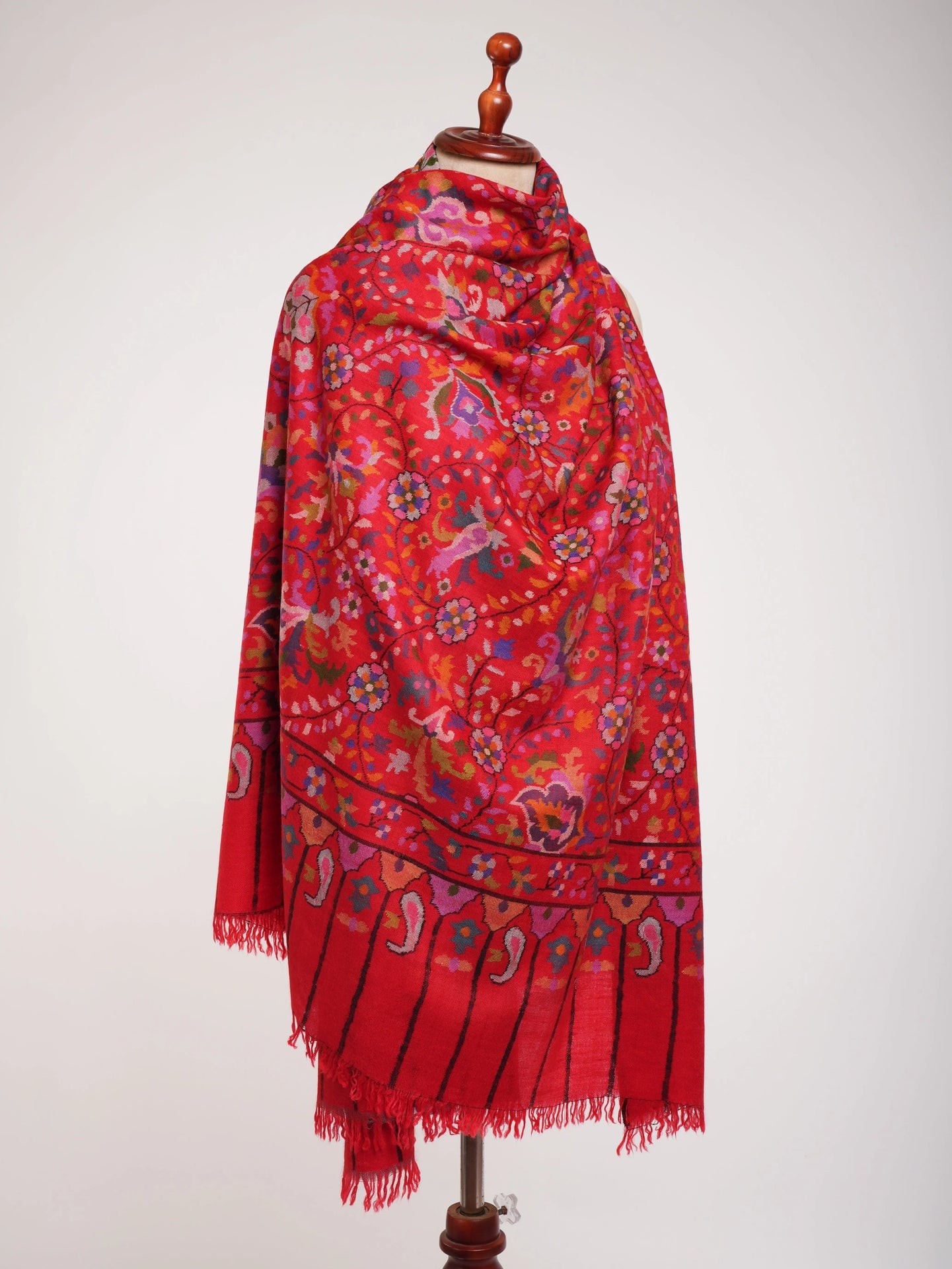 Handmade Artistic Kashmiri Kani Pashmina Jamavar Shawl Shahkaar