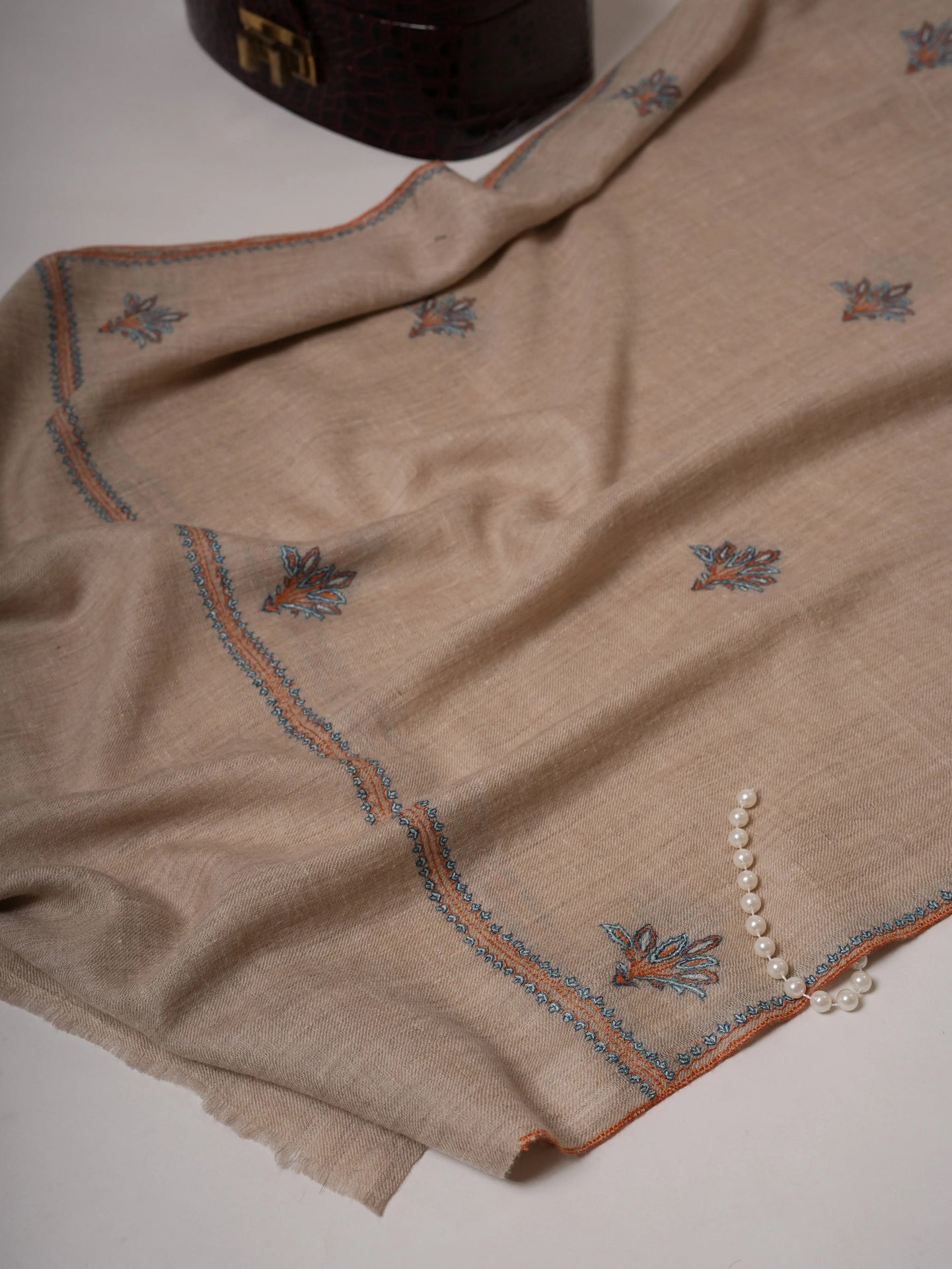 Luxurious Baby Soft Cashmere Wrap with Buteh Hand Embroidery Shahkaar