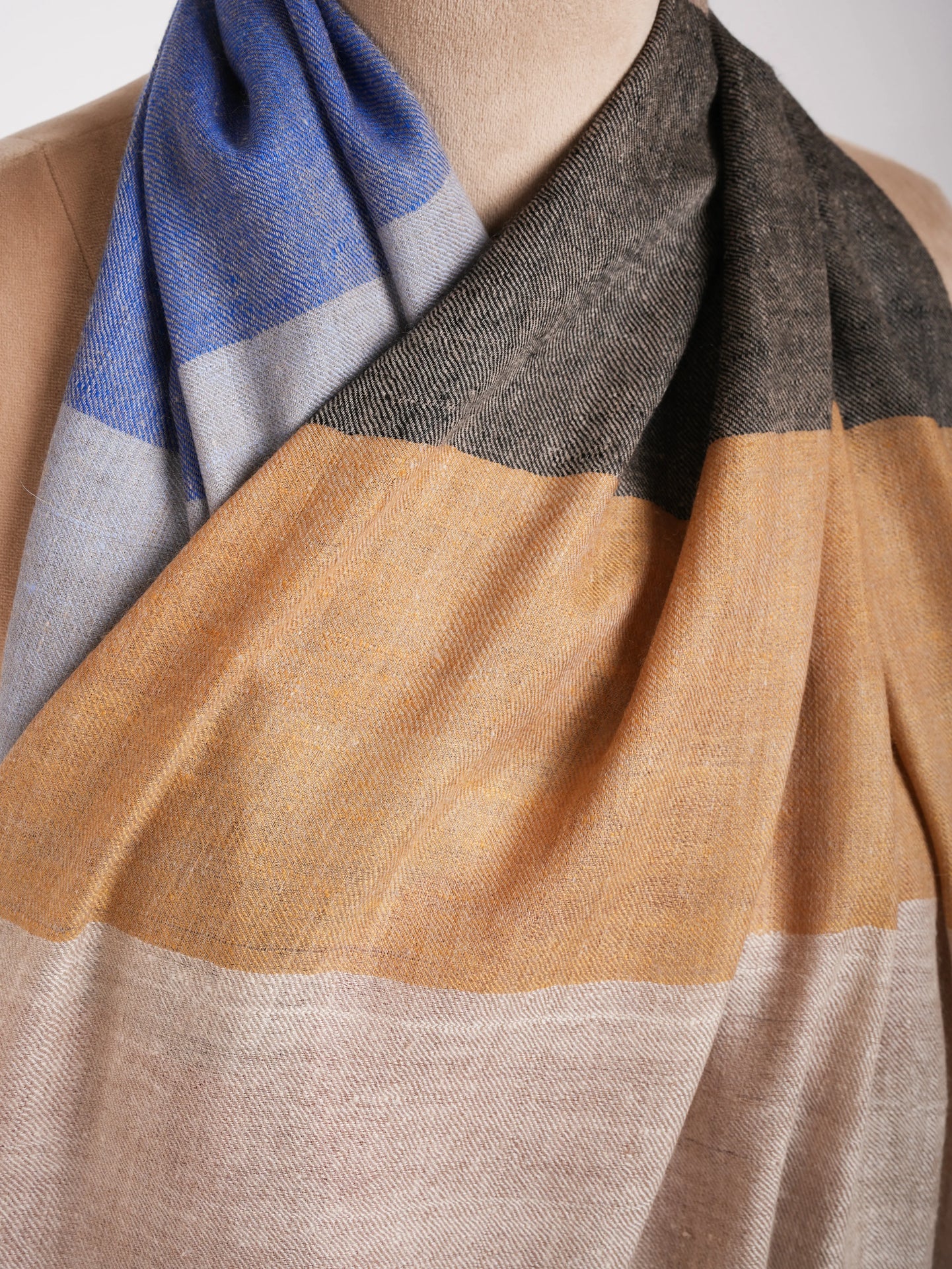 Modern Stripe Handwoven Cashmere Stole Shahkaar