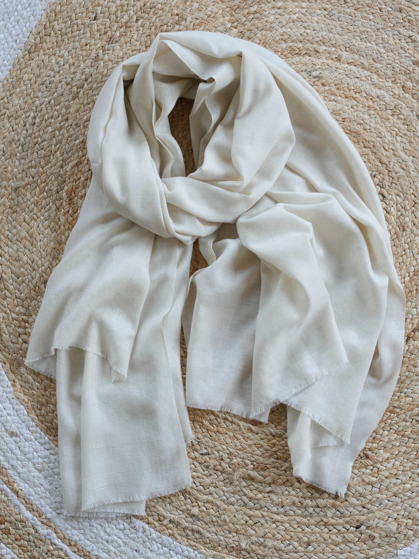 Natural Ivory Pashmina Shahkaar
