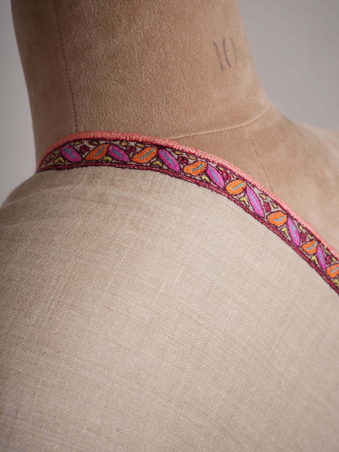 Off white Embroidered Luxury Pashmina Shawl Shahkaar