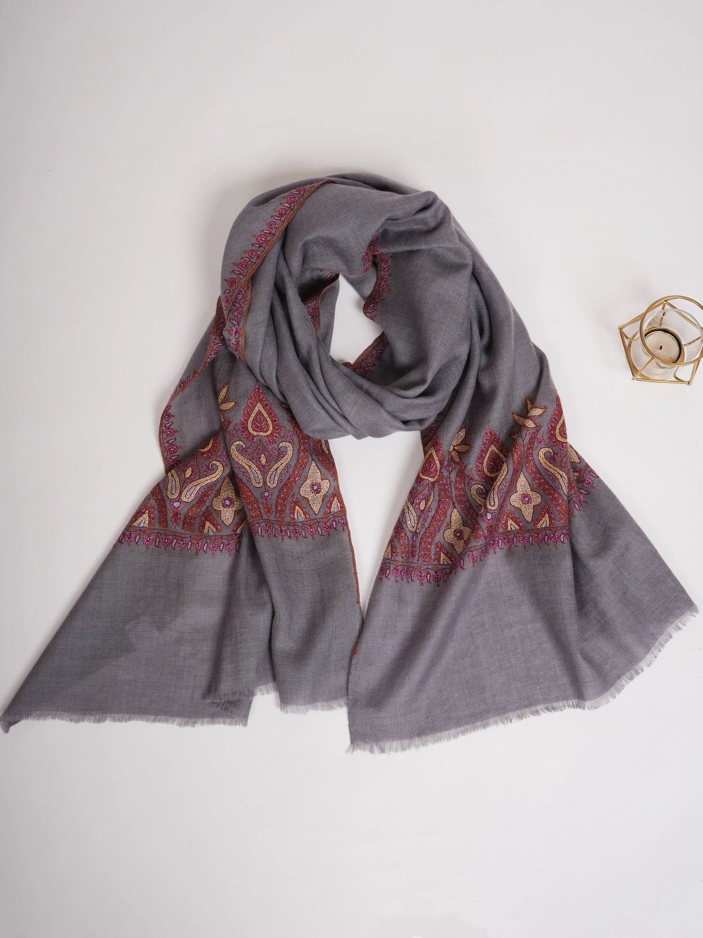 Palladar Embroidered Handloomed Denim Cashmere Shahkaar
