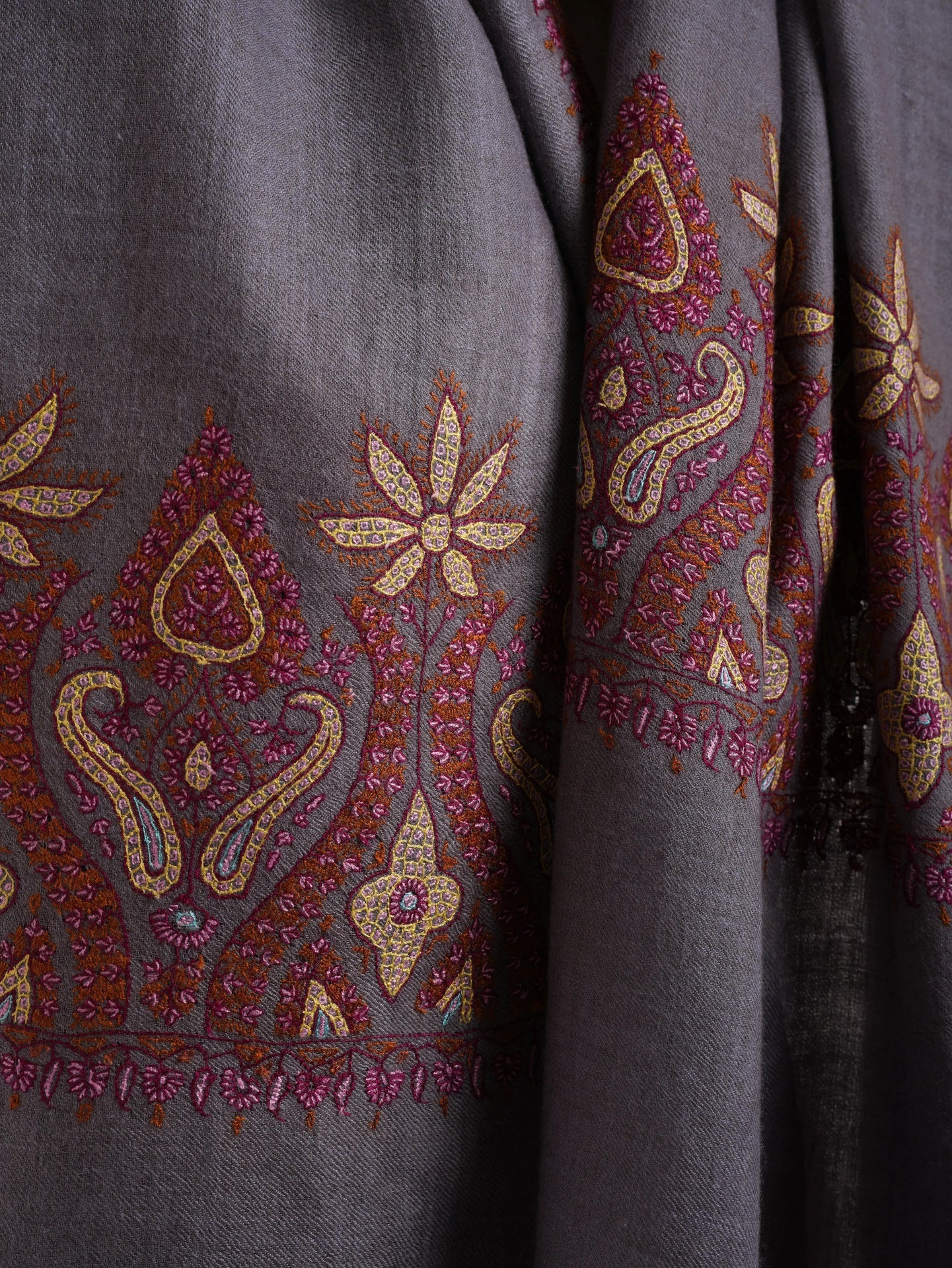 Palladar Embroidered Handloomed Denim Cashmere Shahkaar