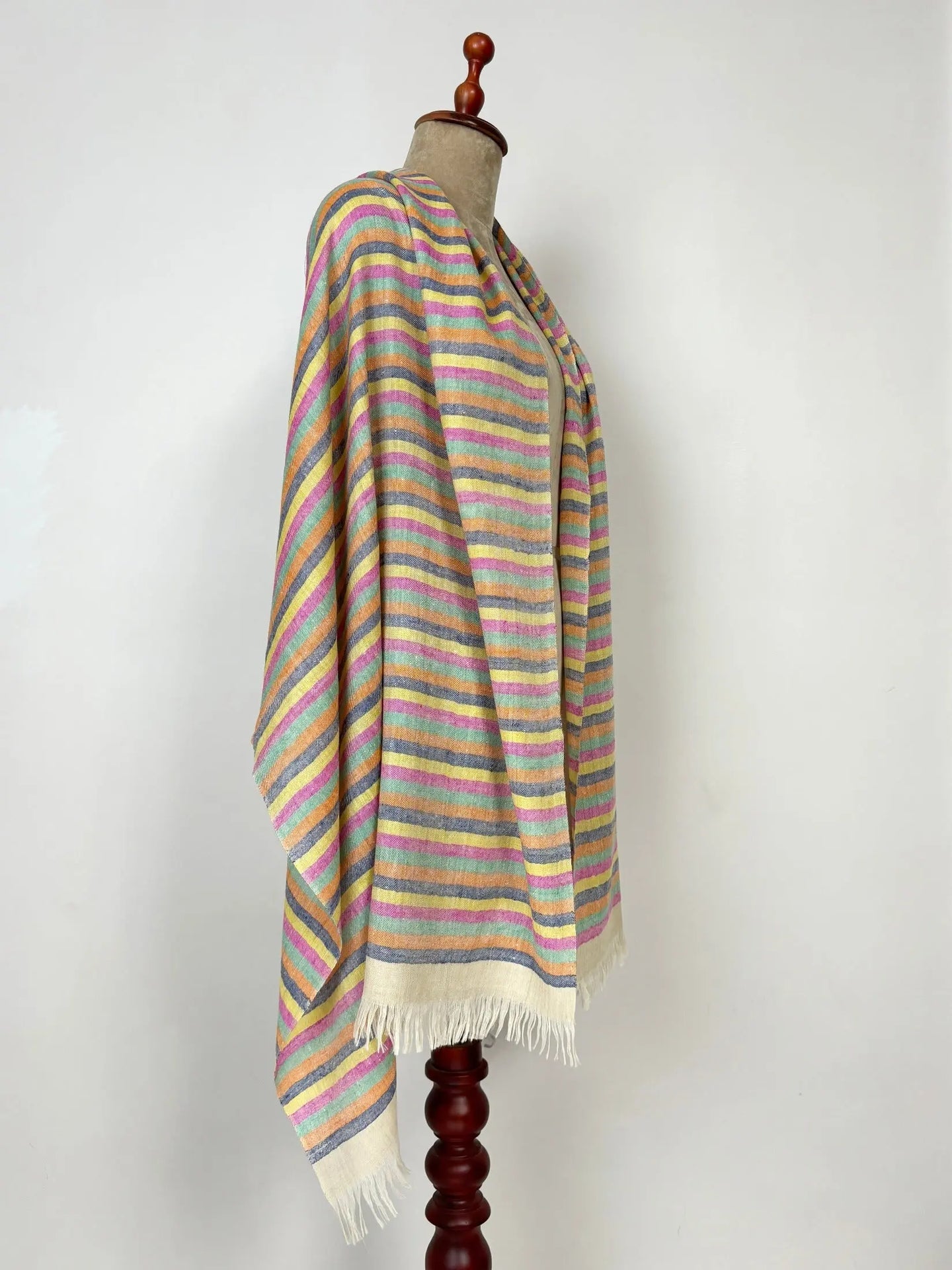 Warm Hue Stripes Cashmere Scarves - RAWLINS Shahkaar