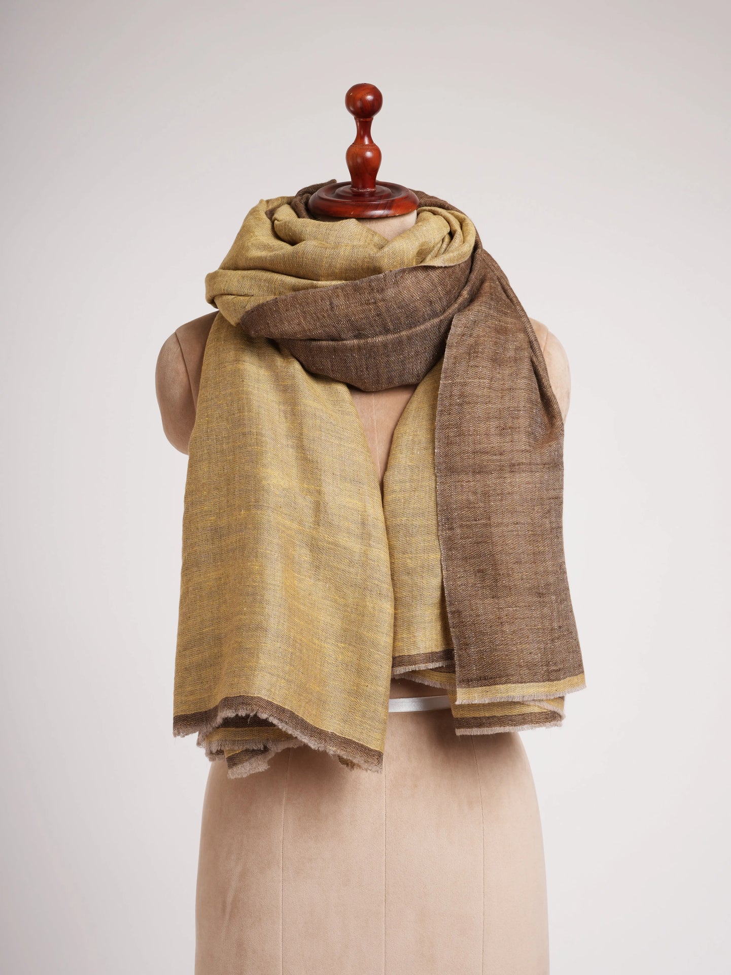 XL Handloomed Macchiato Dorukha Pashmina Shawl Shahkaar