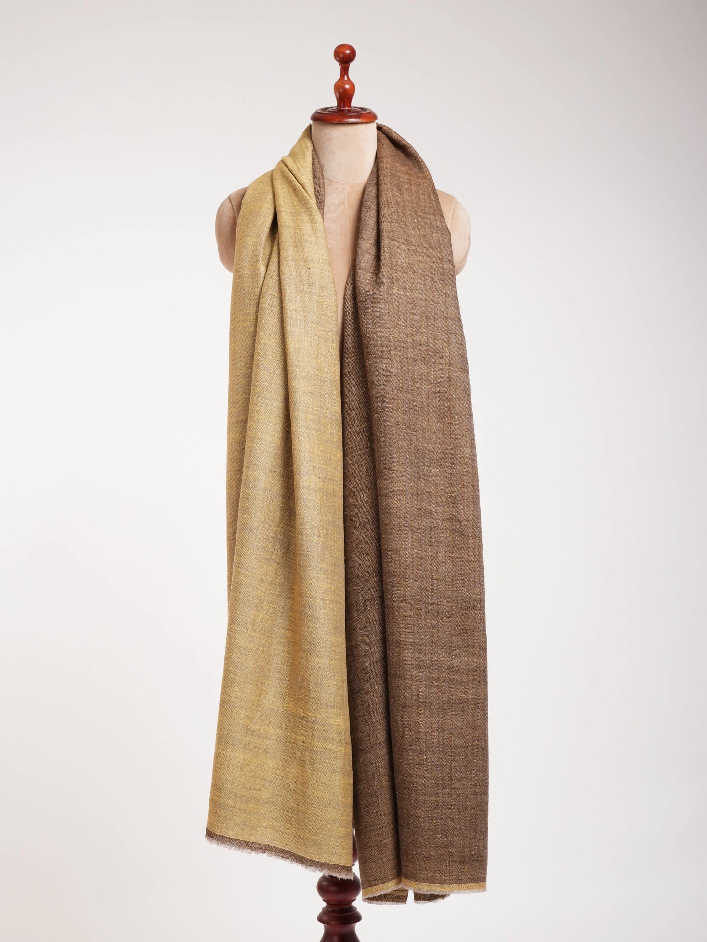 XL Handloomed Macchiato Dorukha Pashmina Shawl Shahkaar