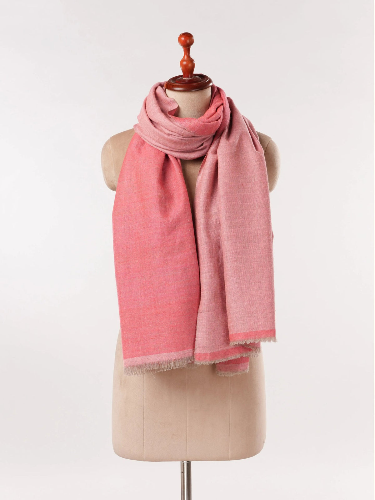 Peach Dual Shade Lightweight Handwoven Pashmina Shawl