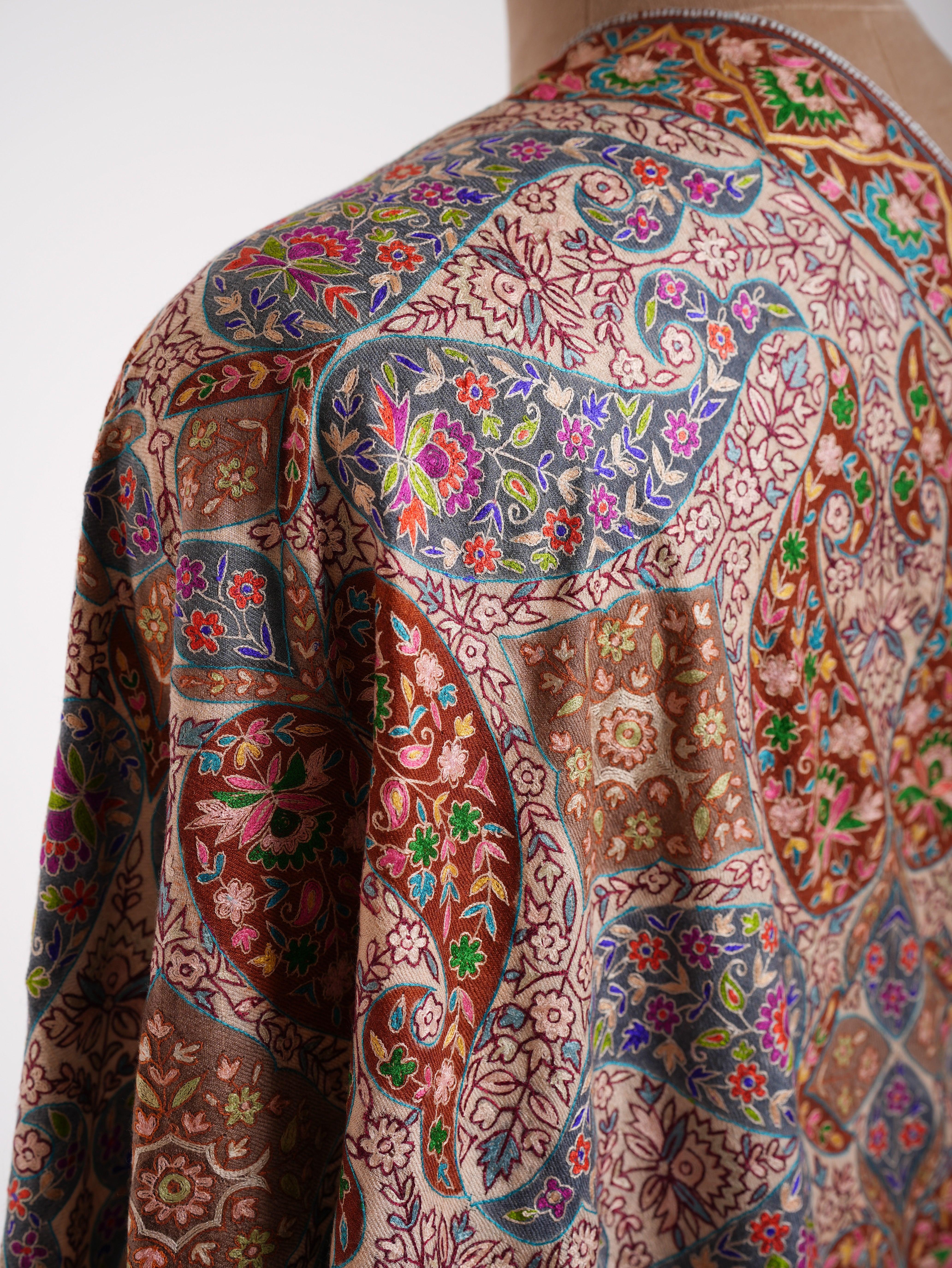 Handbestickter 8 Paisley Kalamkari Pashmina Schal
