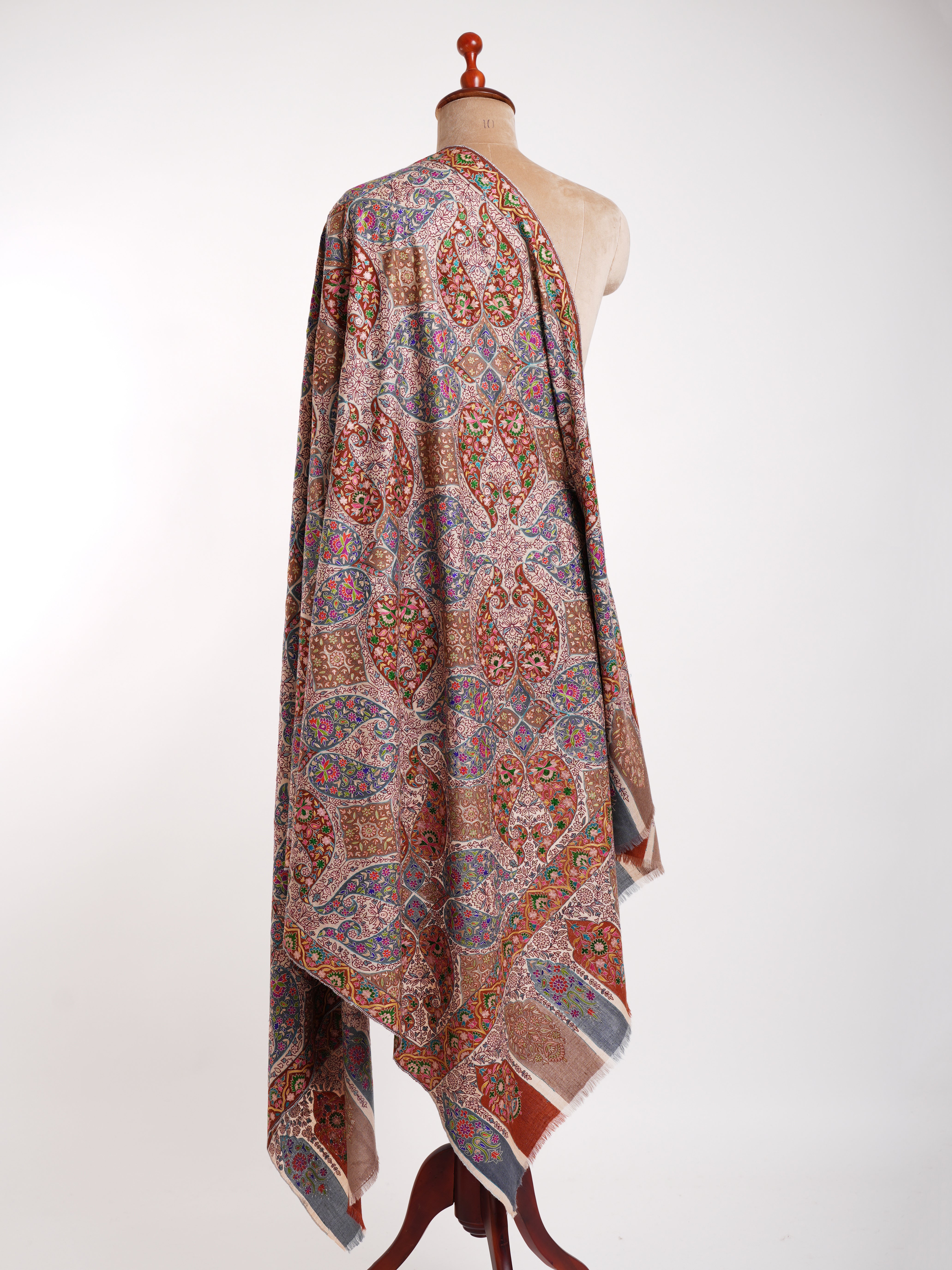 Handbestickter 8 Paisley Kalamkari Pashmina Schal