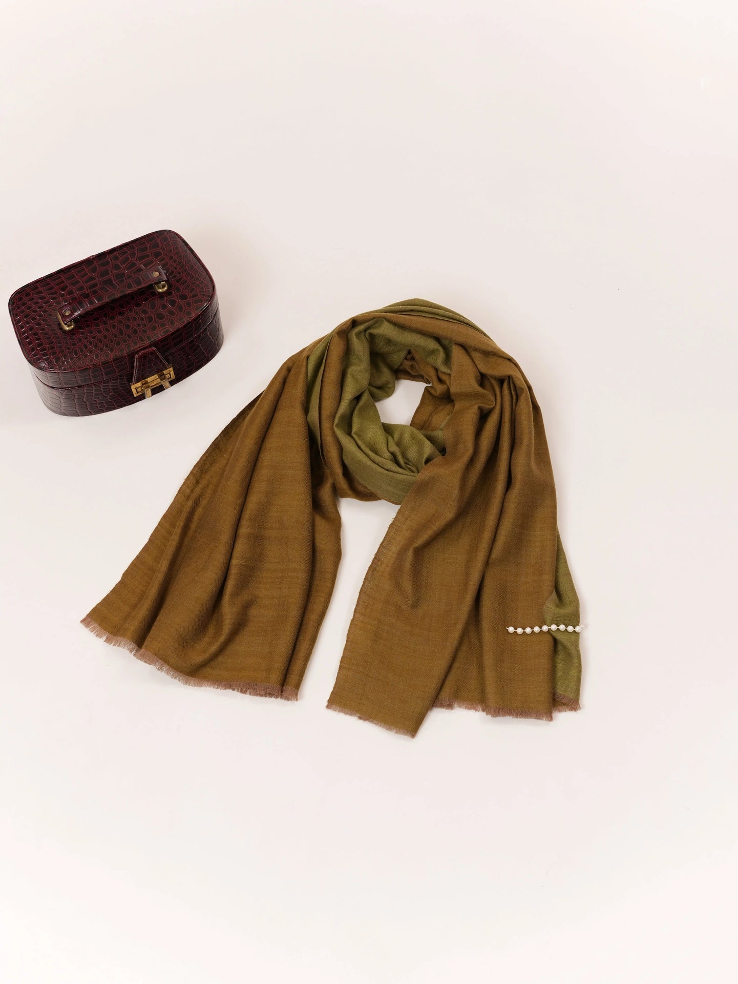 Kashmiri Handspun Pashmina Dual Shade Shawl Handwoven Shahkaar.com