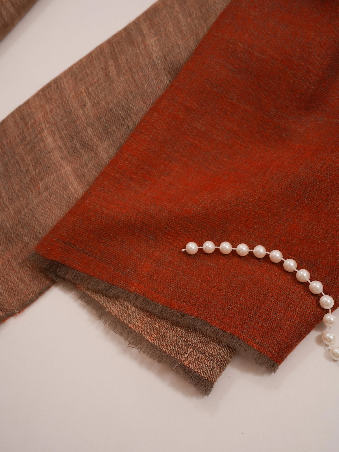 Dual Shade Handspun Handwoven Rust and Beige Handwoven Kashmiri Plain Pashmina Shawl Dual Shade Handspun Handwoven Rust and Beige Handwoven Kashmiri Plain Pashmina Shawl Shahkaar.com