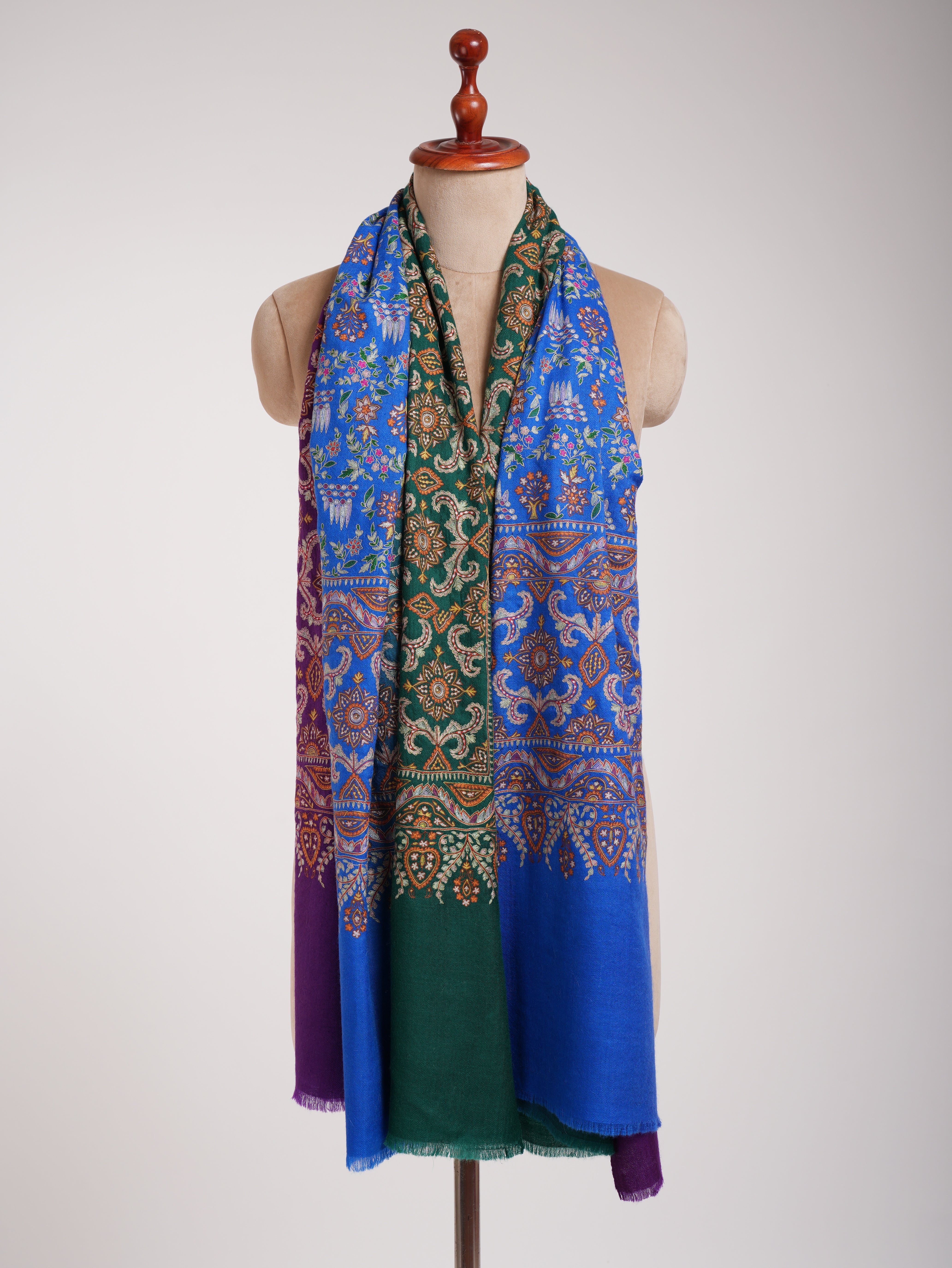 Ombre Hand Broidered Indian Pashmina Wrap