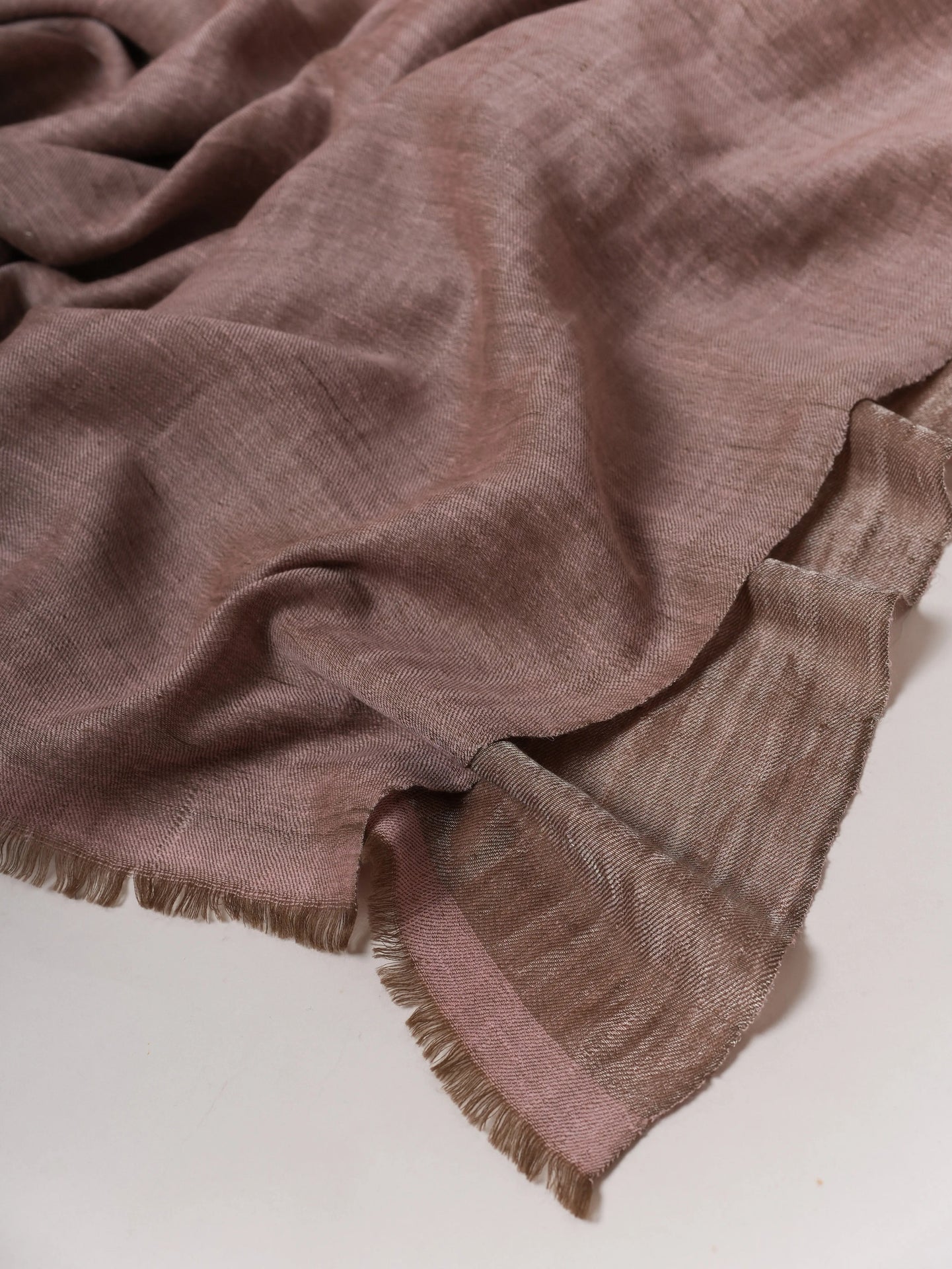 Baby Pink Pashmina Shawl with Zari Finished Reverse Side