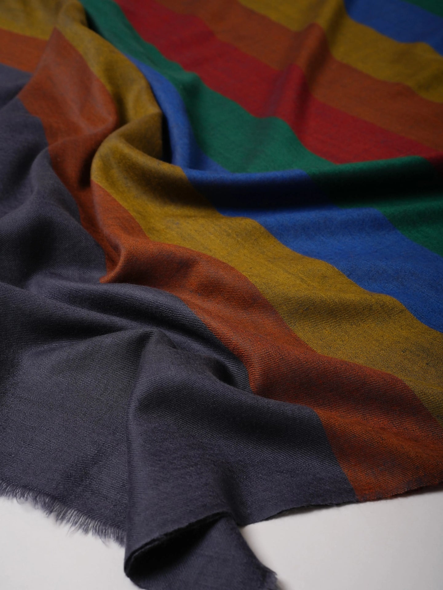 Shahkaar Striped Featherlight Handloom Pashmina Shawl Shahkaar