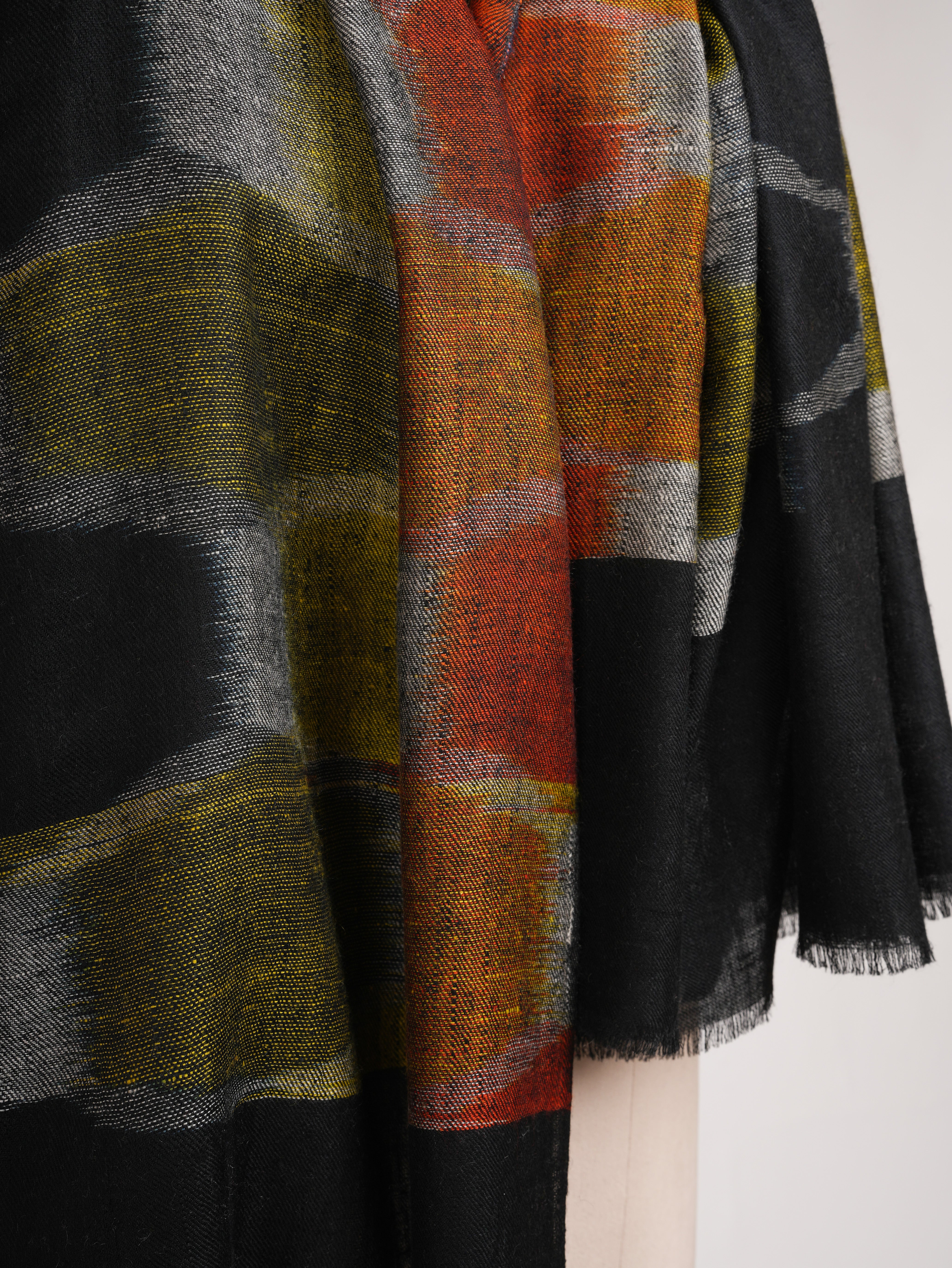 Contemporary Featherlight Ikat Pashmina Shawl
