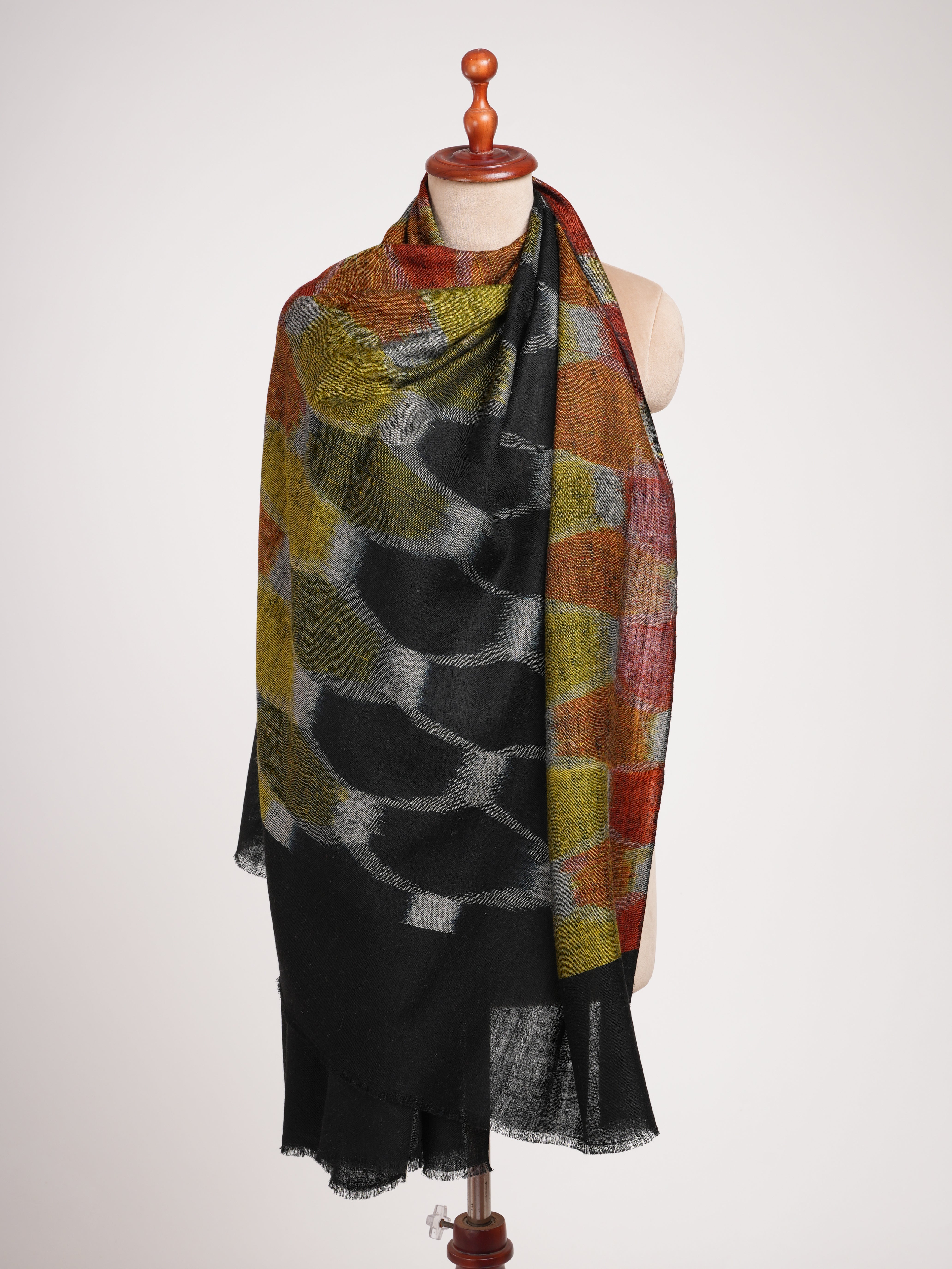 Contemporary Featherlight Ikat Pashmina Shawl