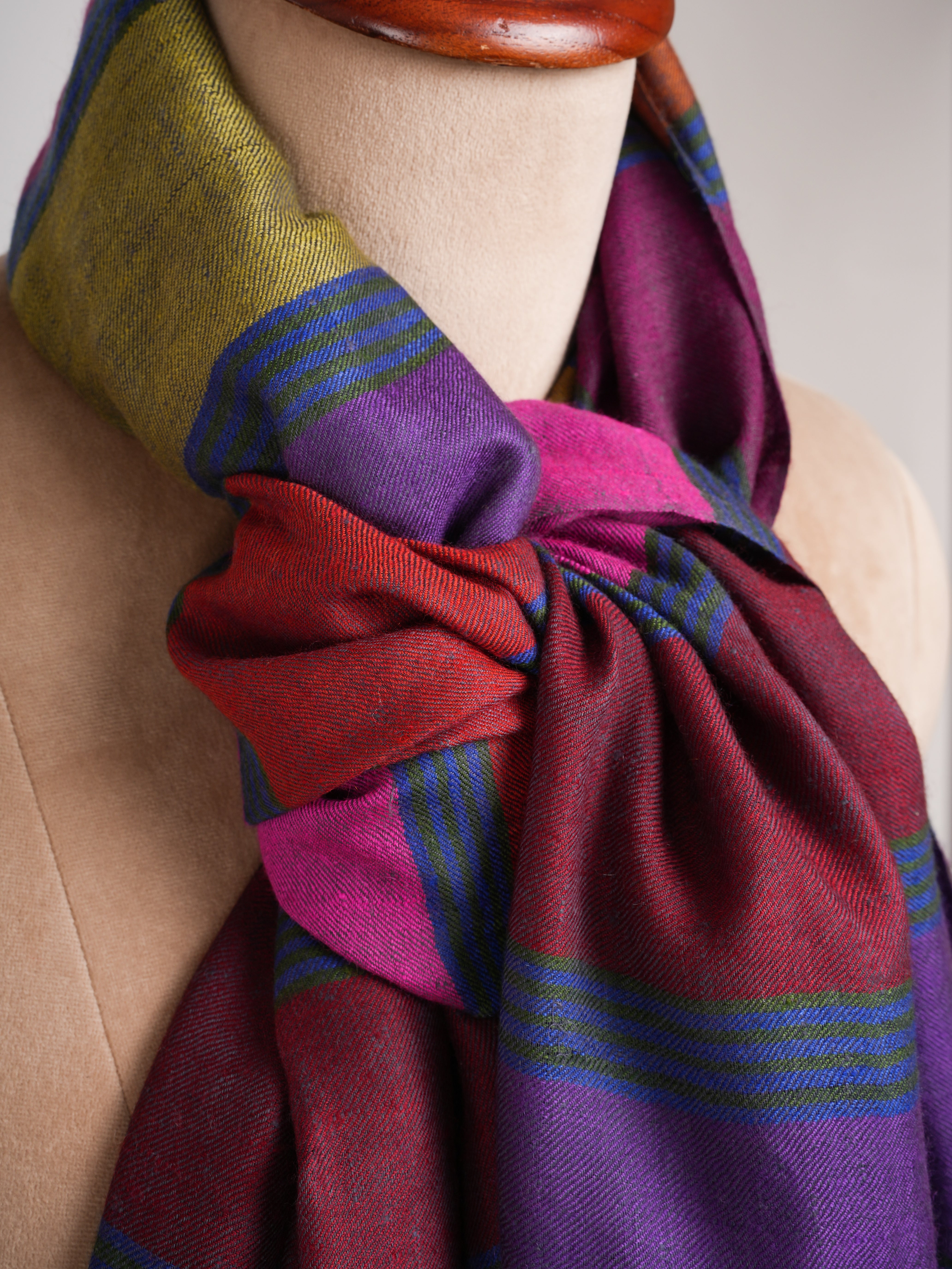 Handwoven Bold Stripe Authentic Pashmina Shawl
