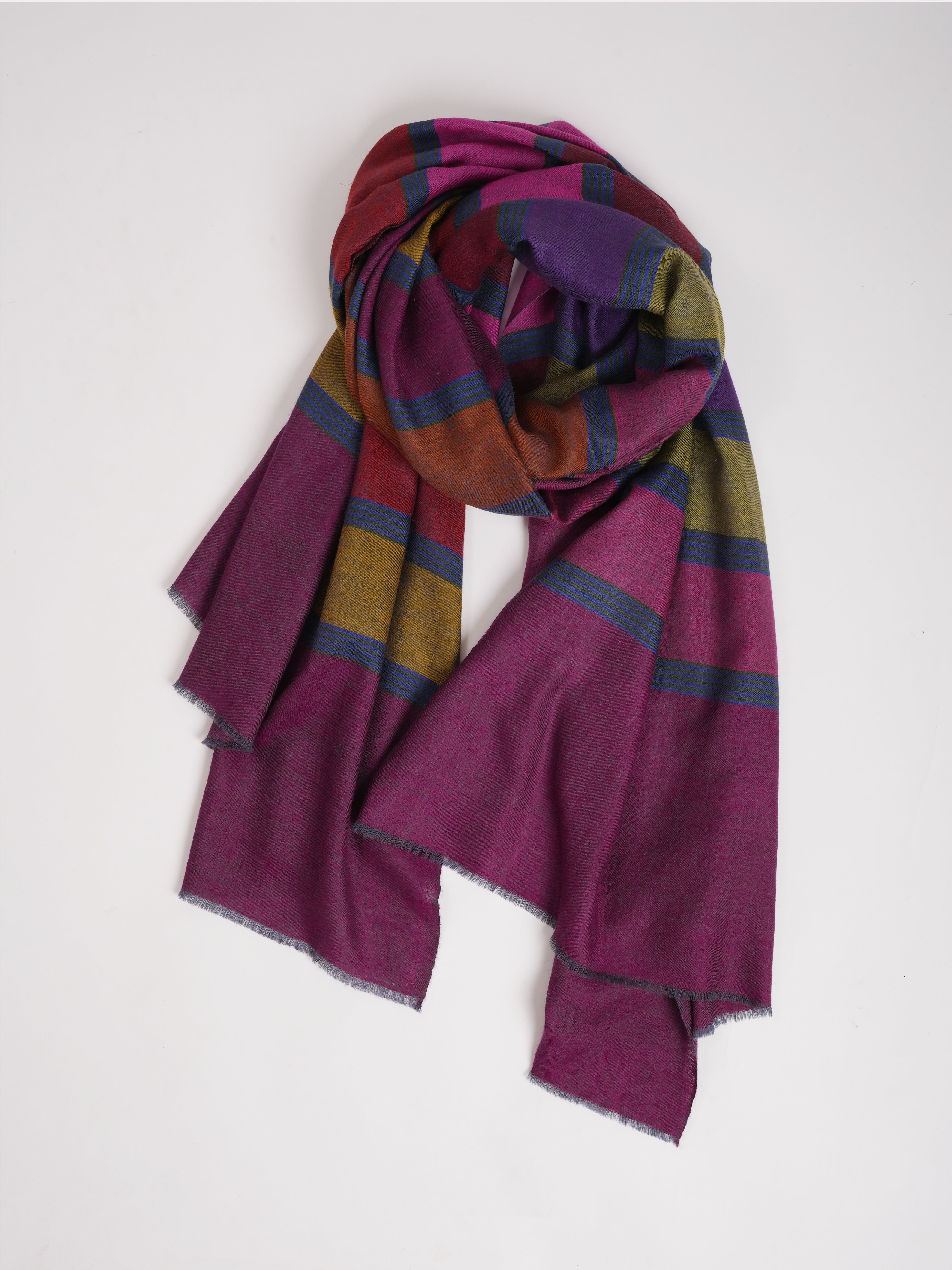 Handwoven Bold Stripe Authentic Pashmina Shawl
