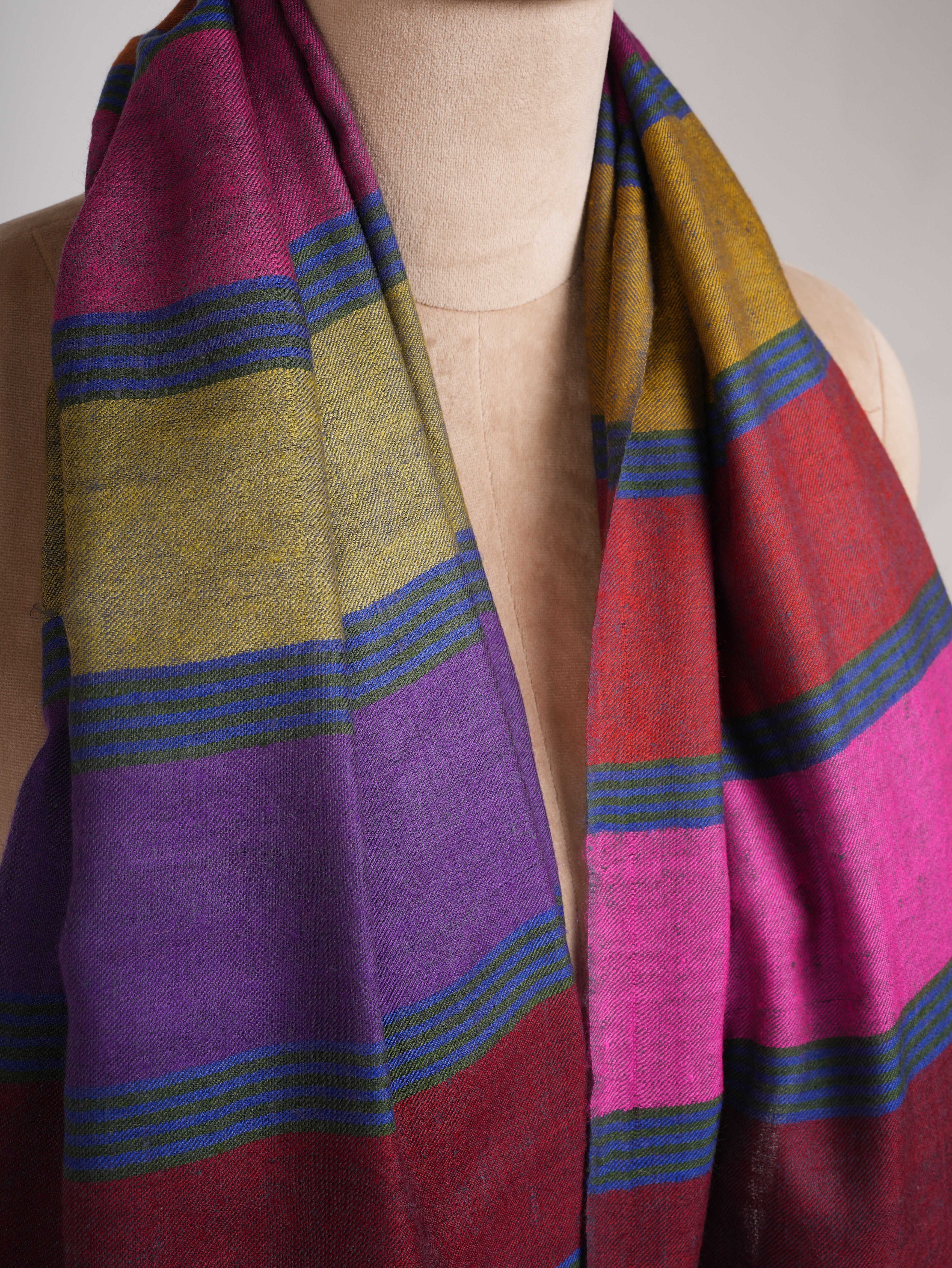 Handwoven Bold Stripe Authentic Pashmina Shawl