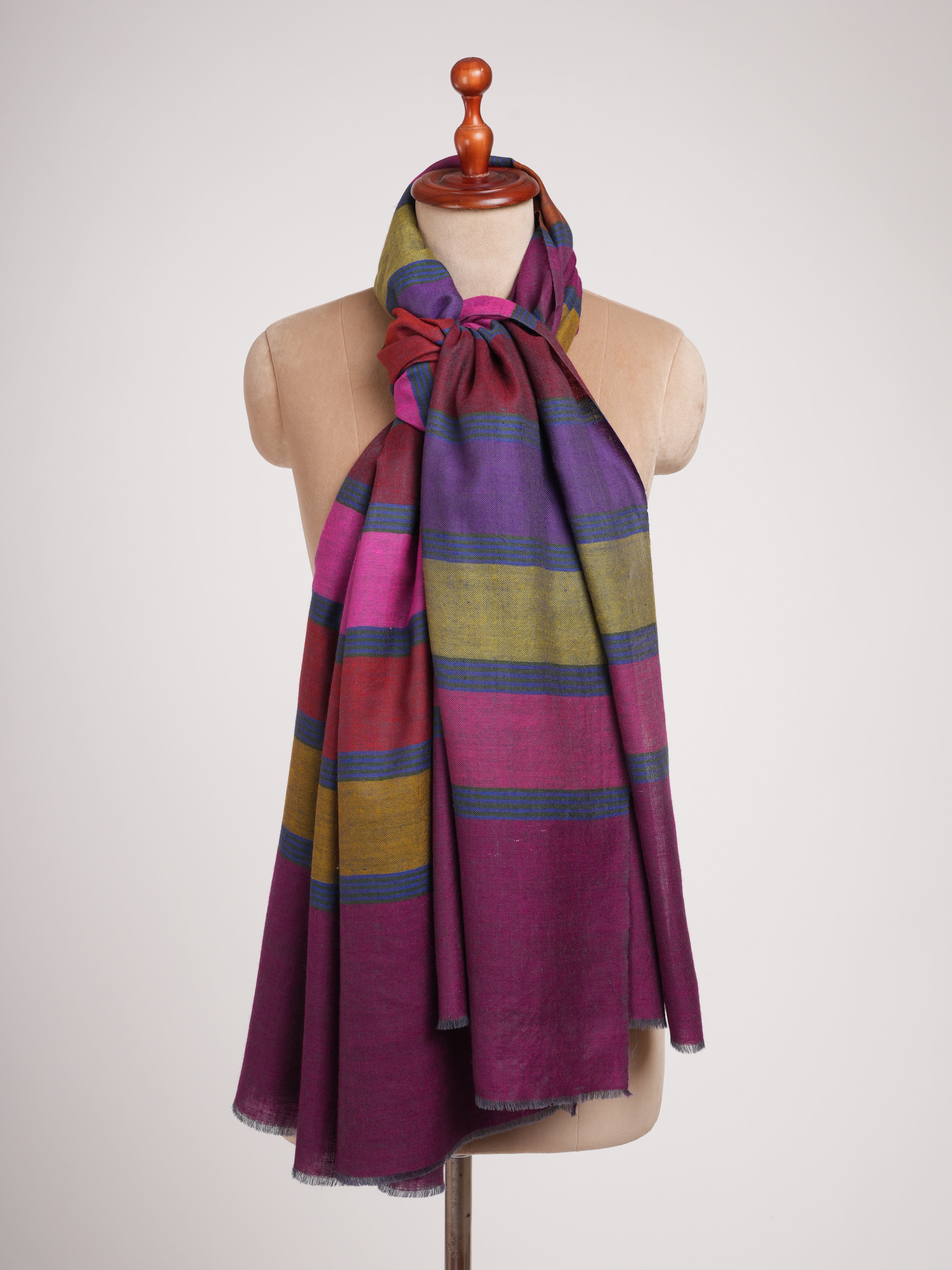Handwoven Bold Stripe Authentic Pashmina Shawl