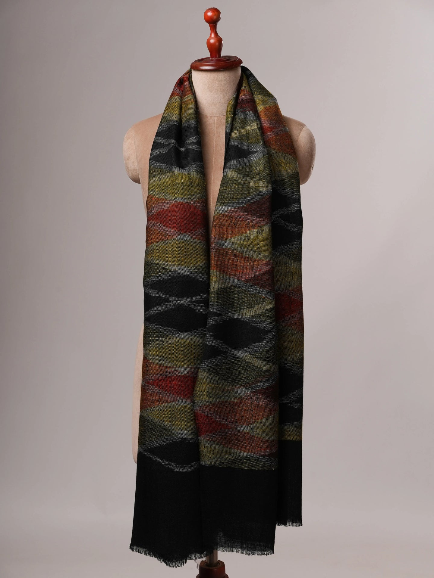 Artisan Made Ikat Handwoven Pure Pashmina Shawl