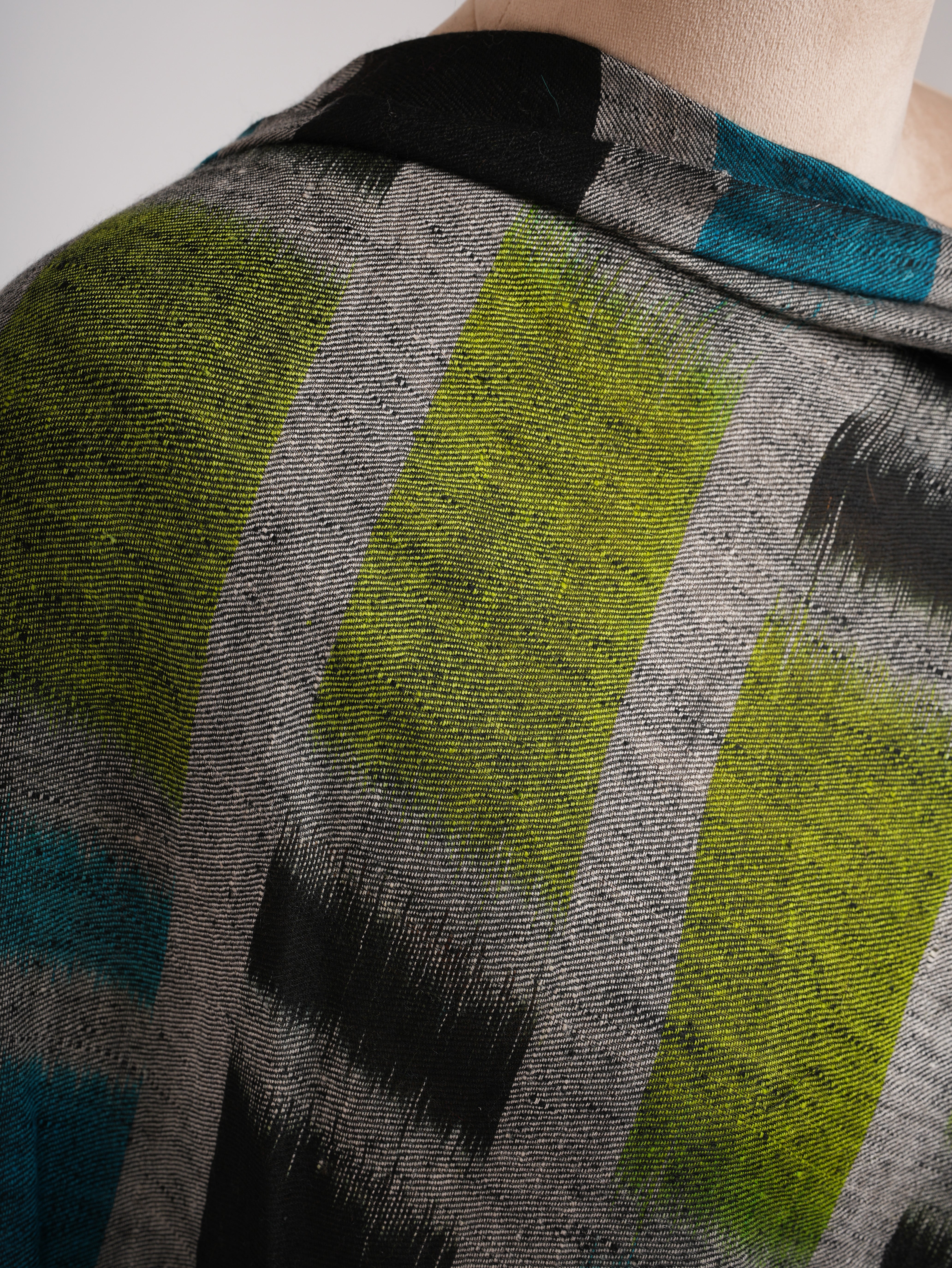 Black Ikat Handwoven Pashmina Shawl