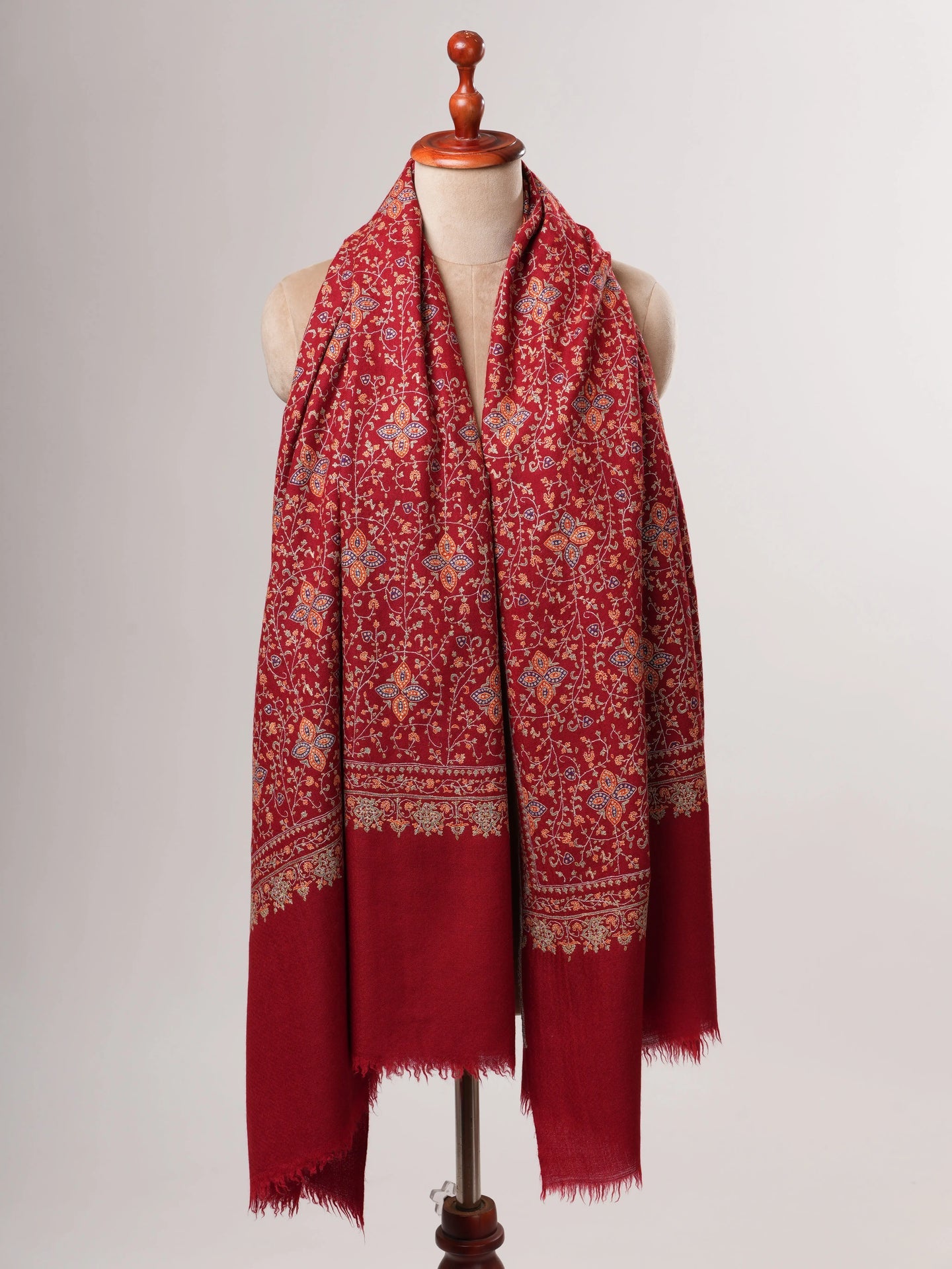 Neem Jamavar Shahkaar Pashmina Shawl with Fine Embroidery Shahkaar