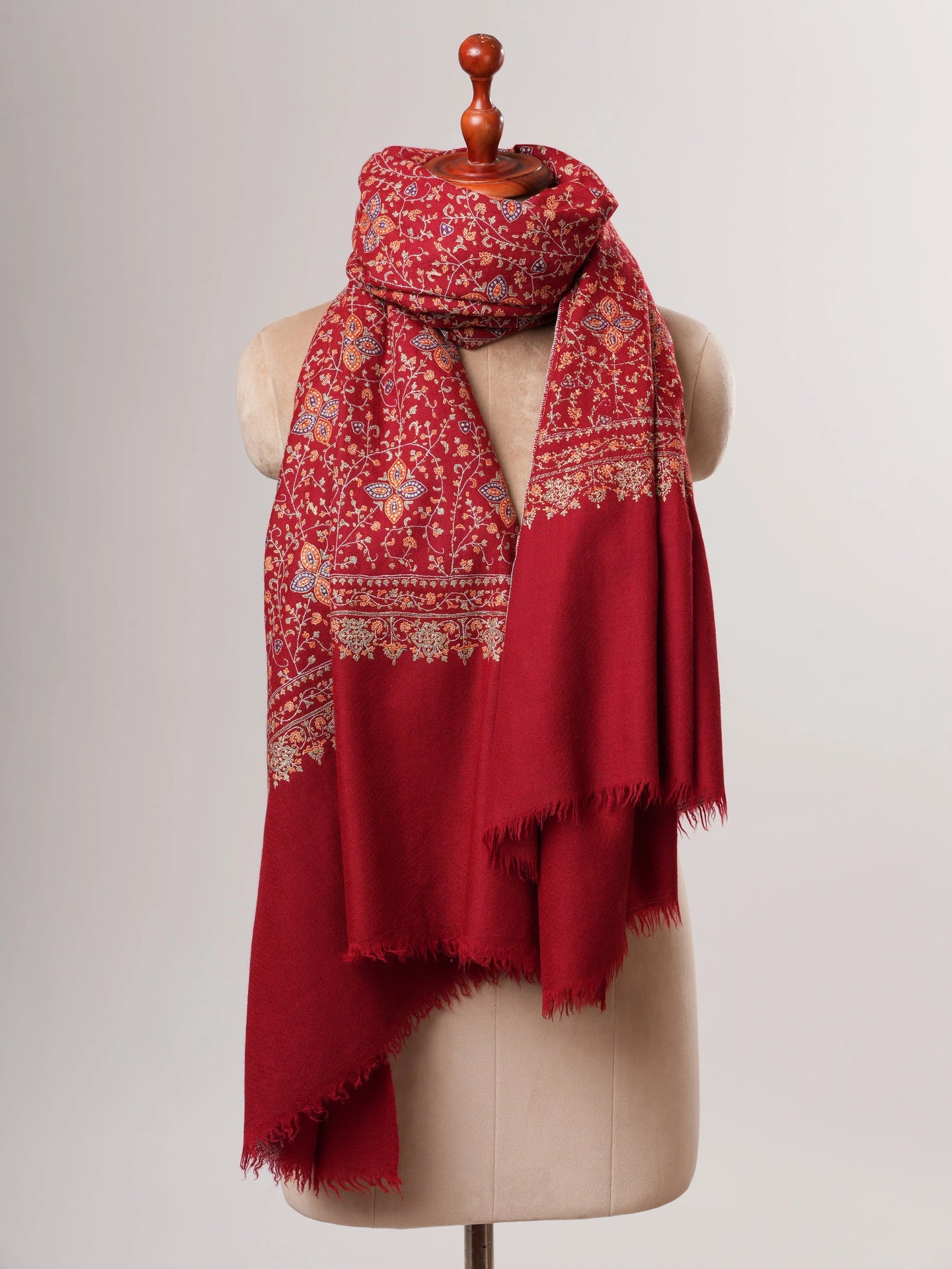 Neem Jamavar Shahkaar Pashmina Shawl with Fine Embroidery Shahkaar