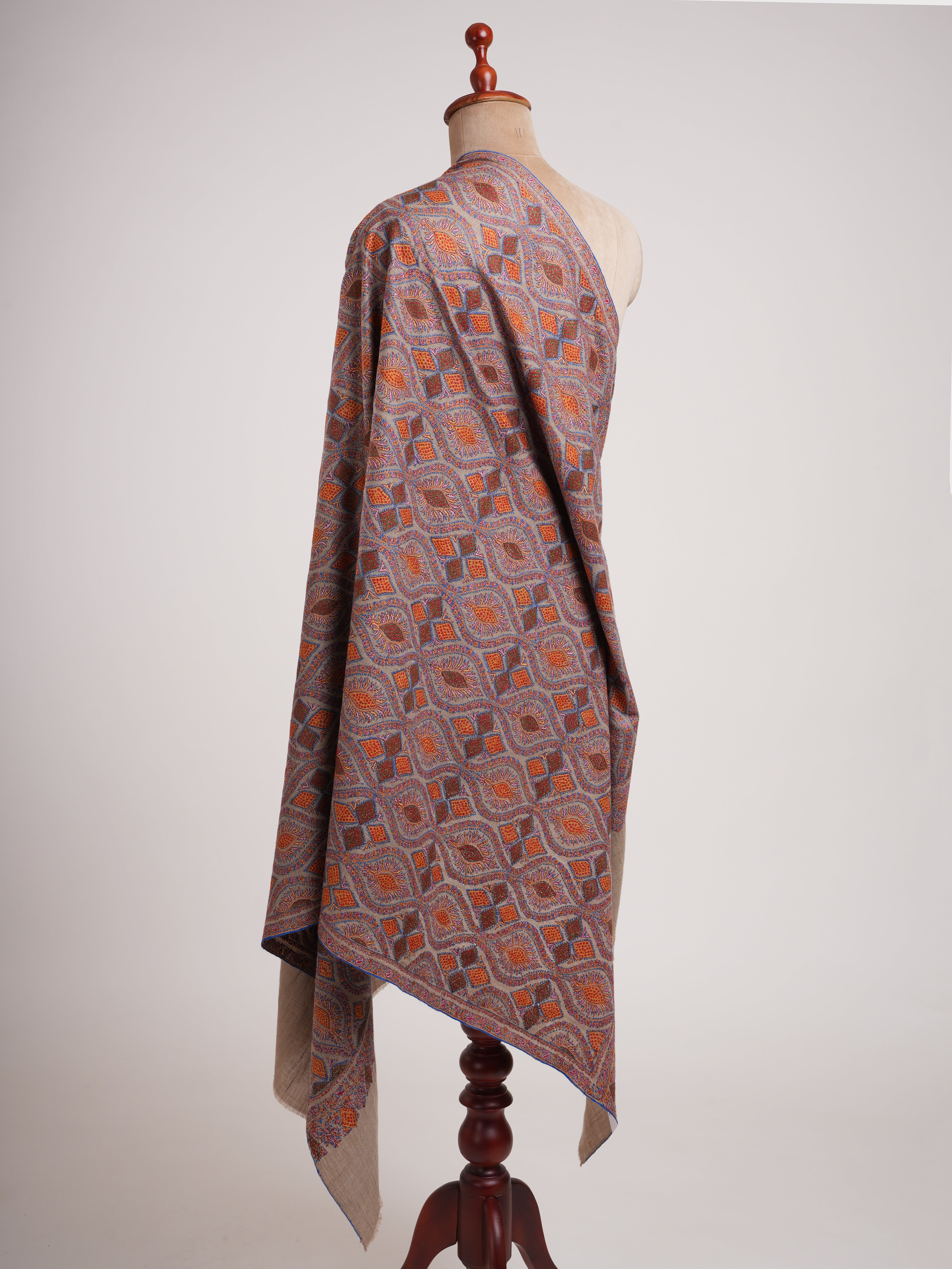 Natural Taupe Timeless Jamavar Pashmina Shawl