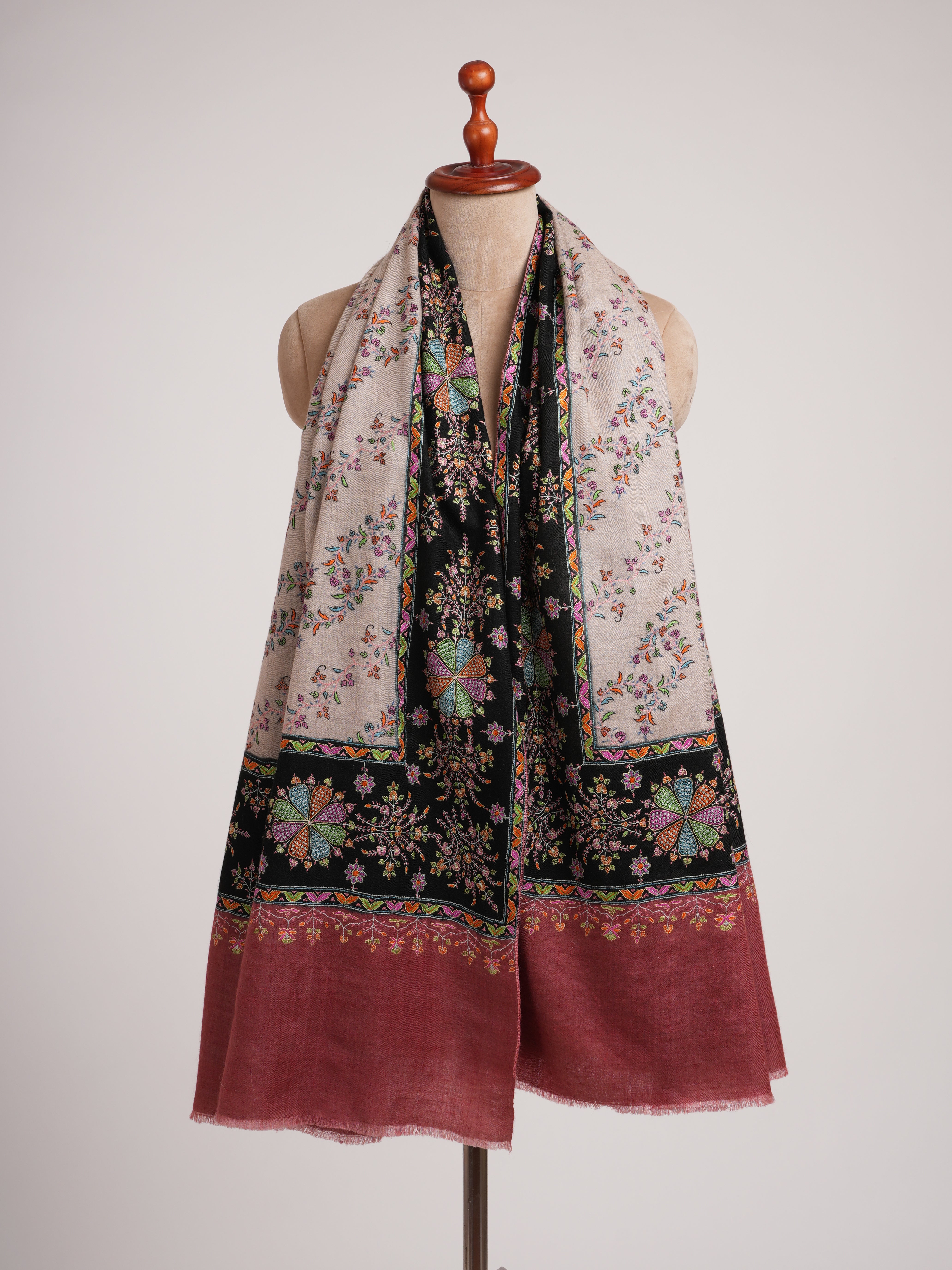 Premium Needlework Artistic Pashmina Shawl