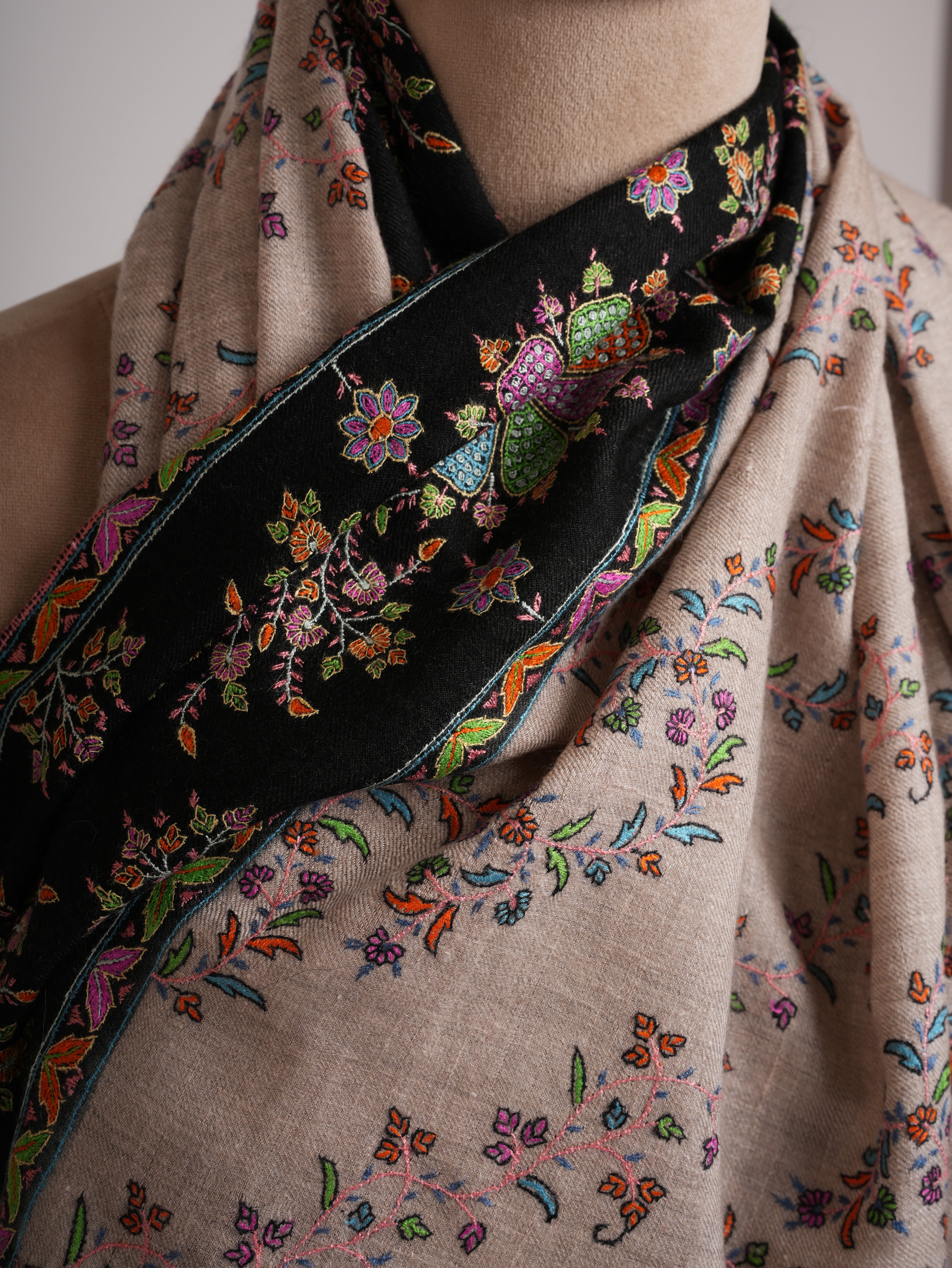 Premium Needlework Artistic Pashmina Shawl