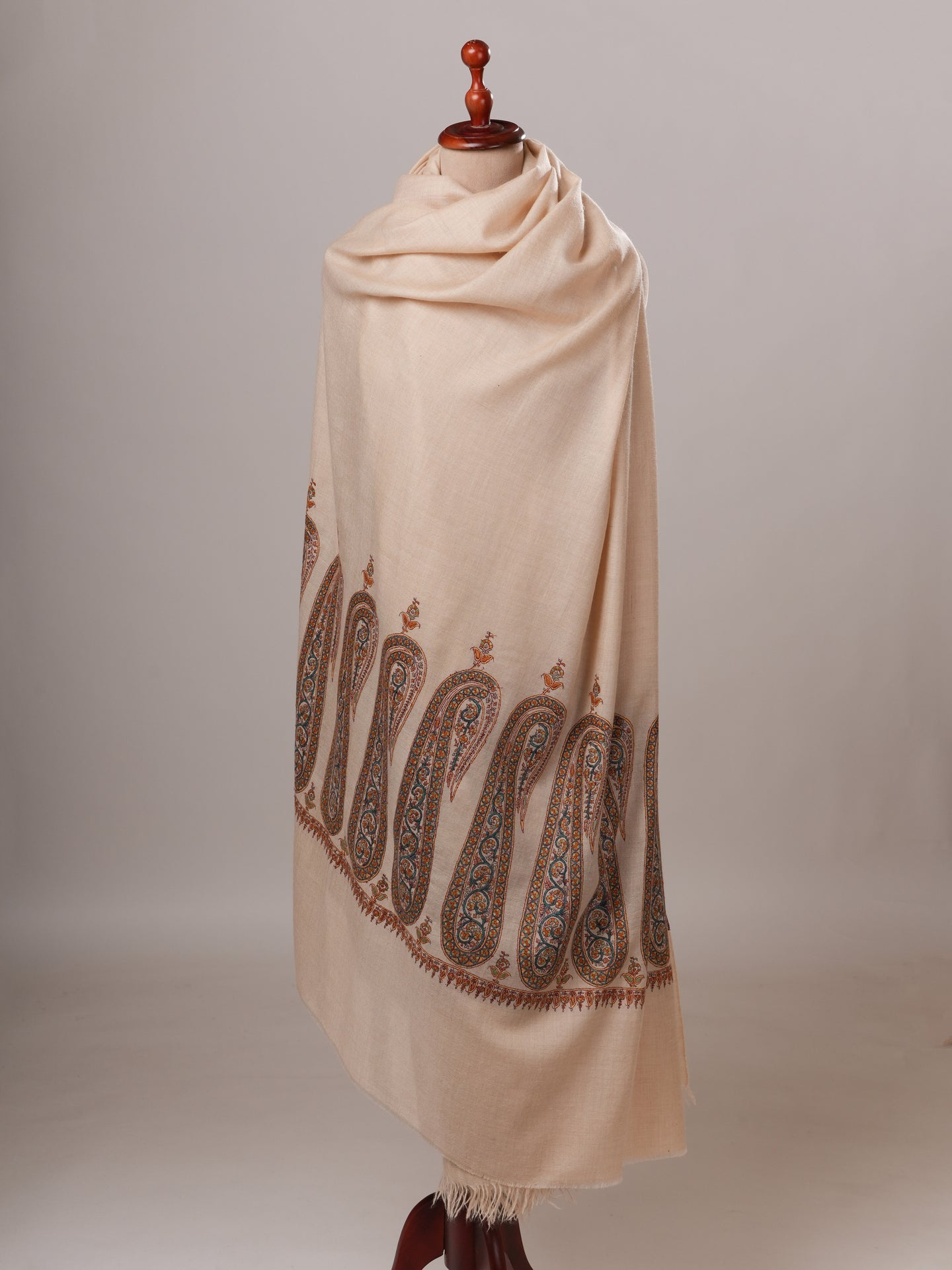 Paisley Palla Hand Embroidered Oversized Indian Pashmina Shawl Shahkaar Global