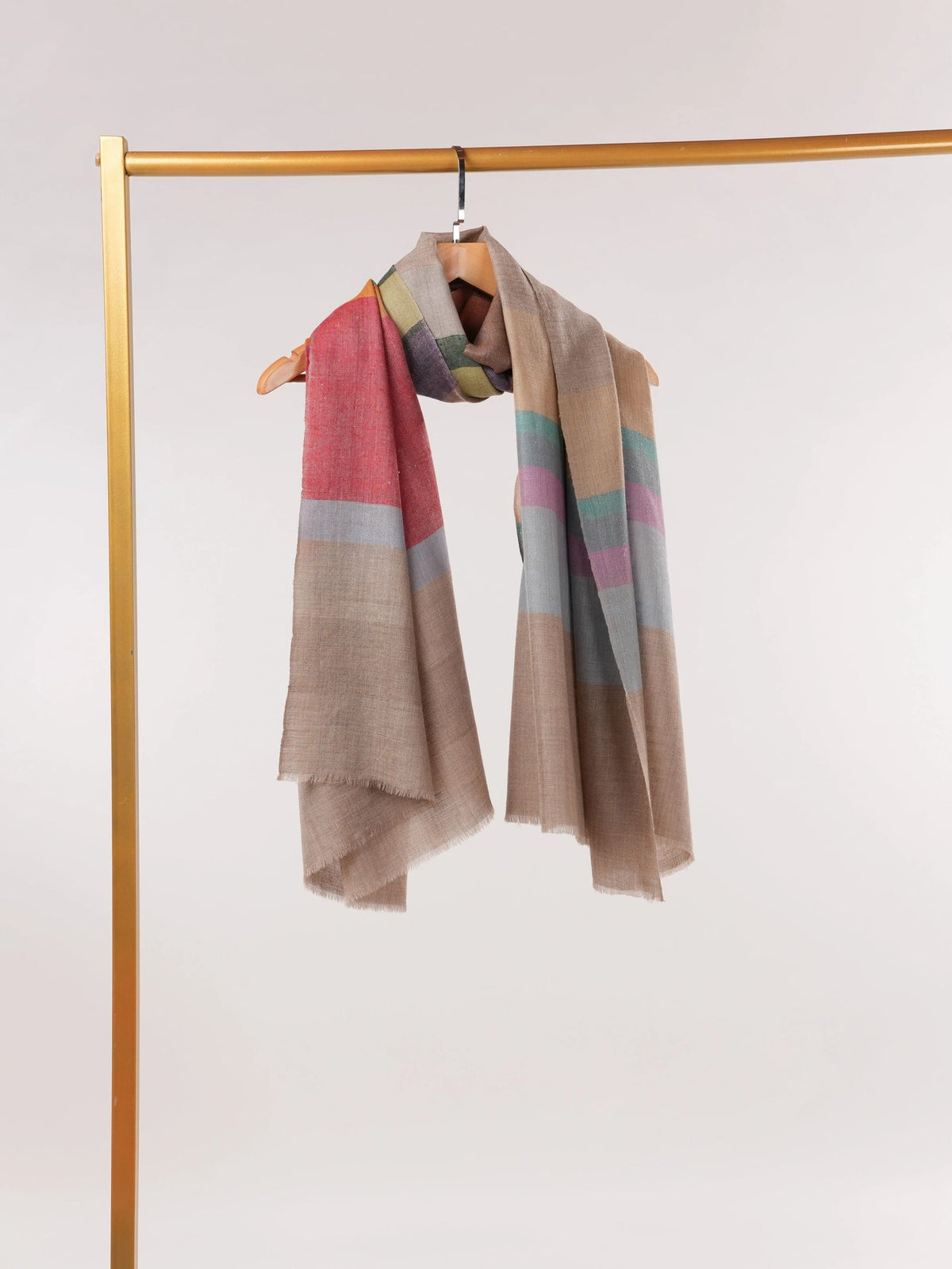 Striped Multicolor Handwoven Pashmina Shawl