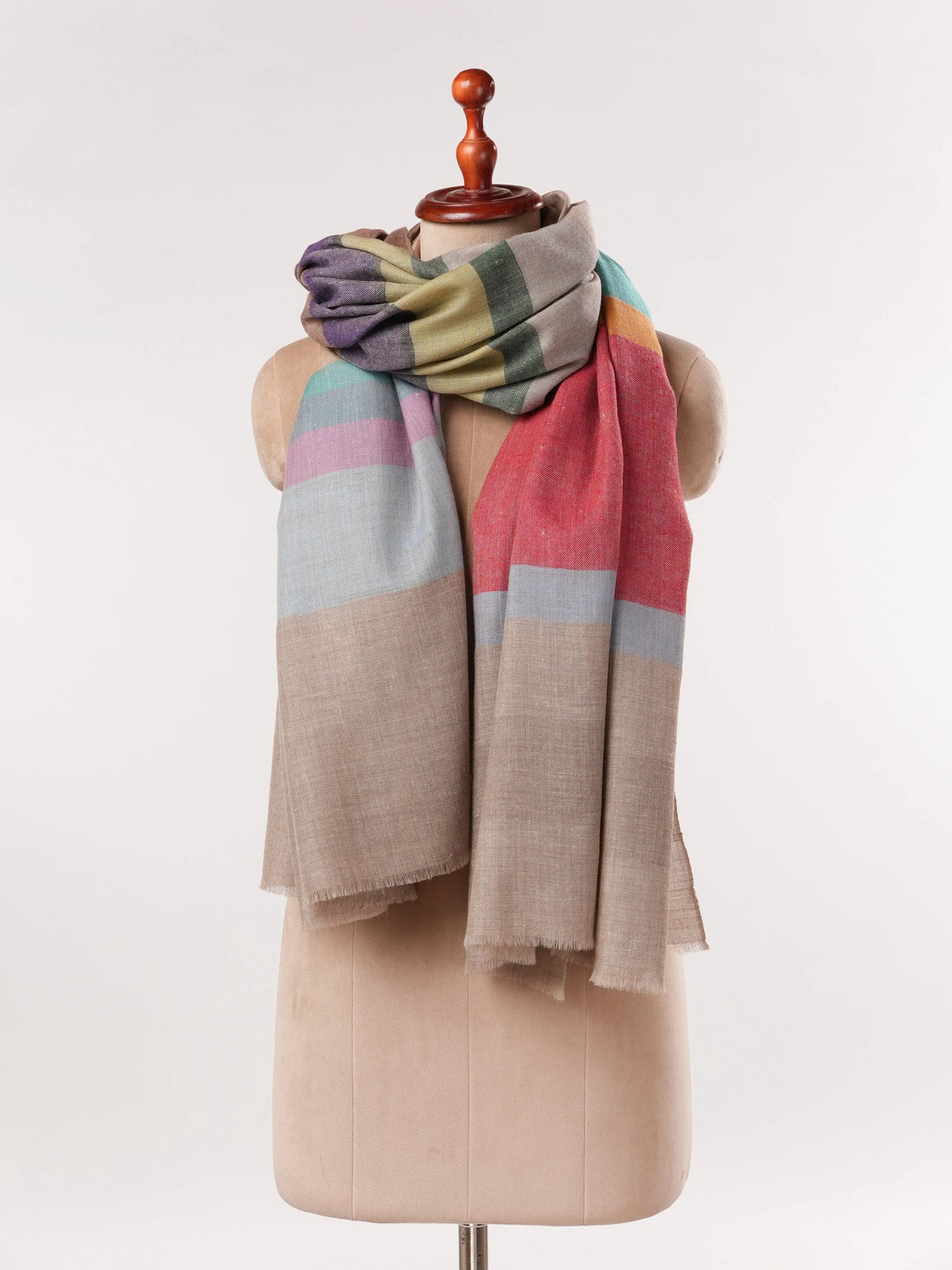 Striped Multicolor Handwoven Pashmina Shawl