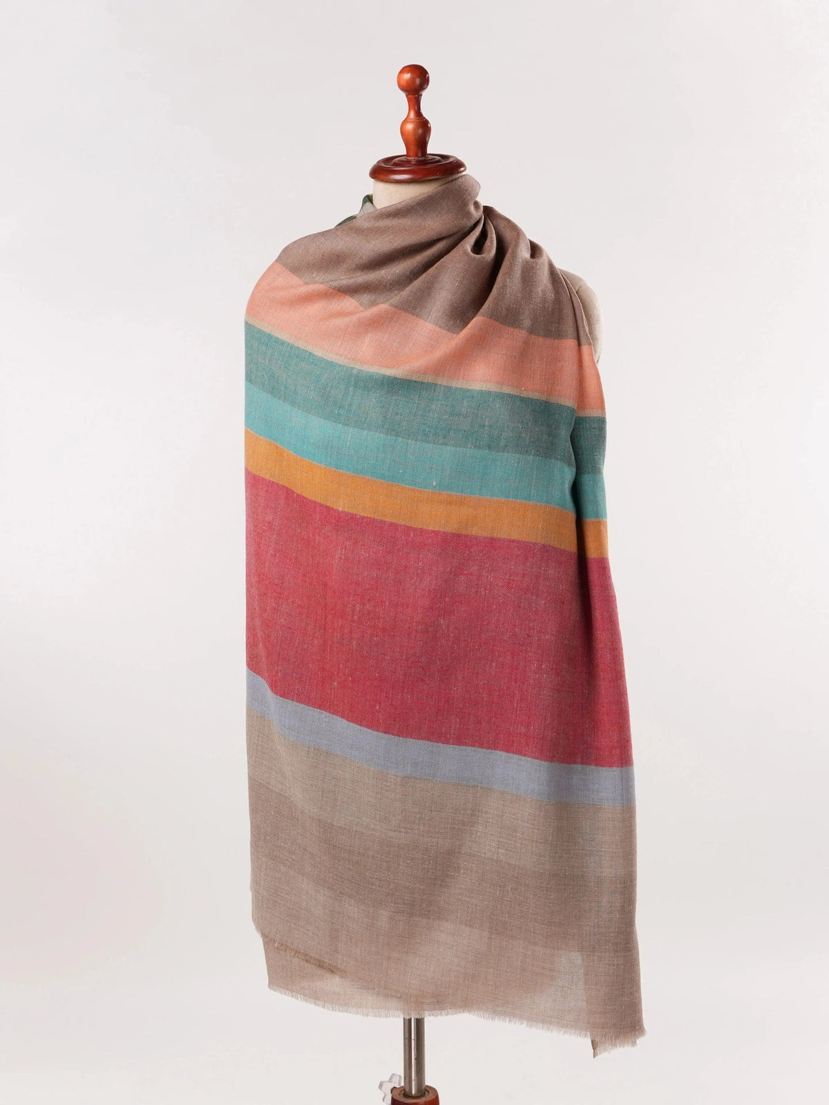 Striped Multicolor Handwoven Pashmina Shawl